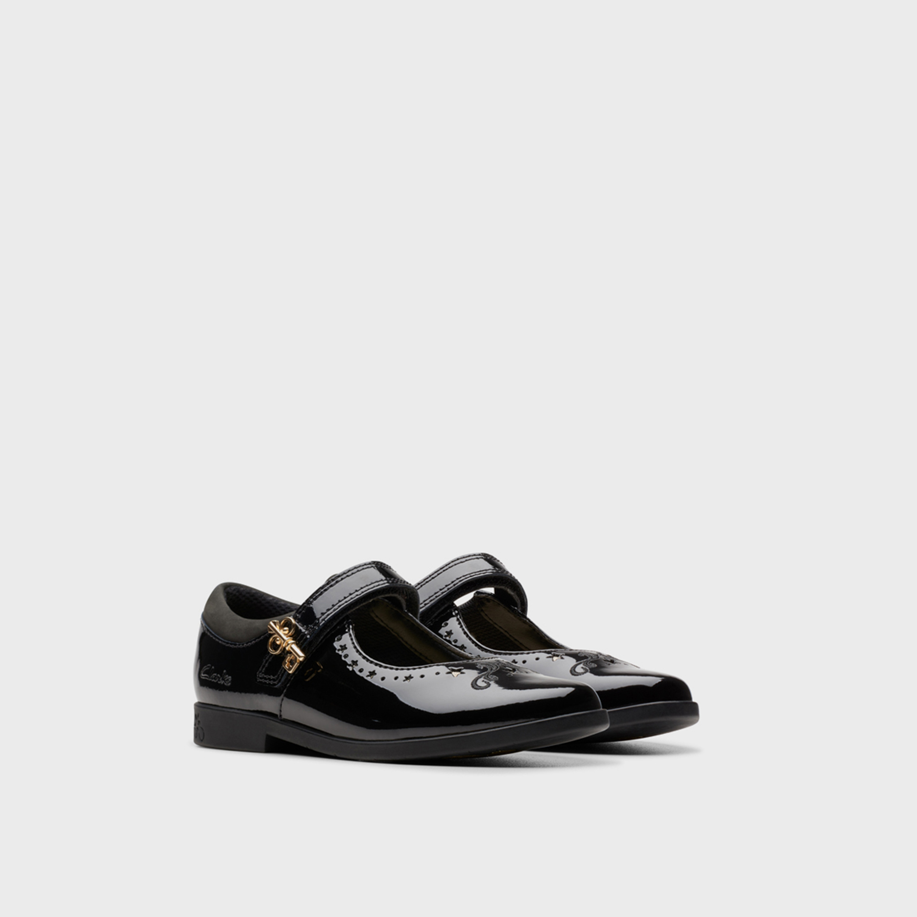 كلاركس - حذاء ماري جين للبنات بشريط لاصق | 26176490-girls-shoes-schoolshoes-image-1