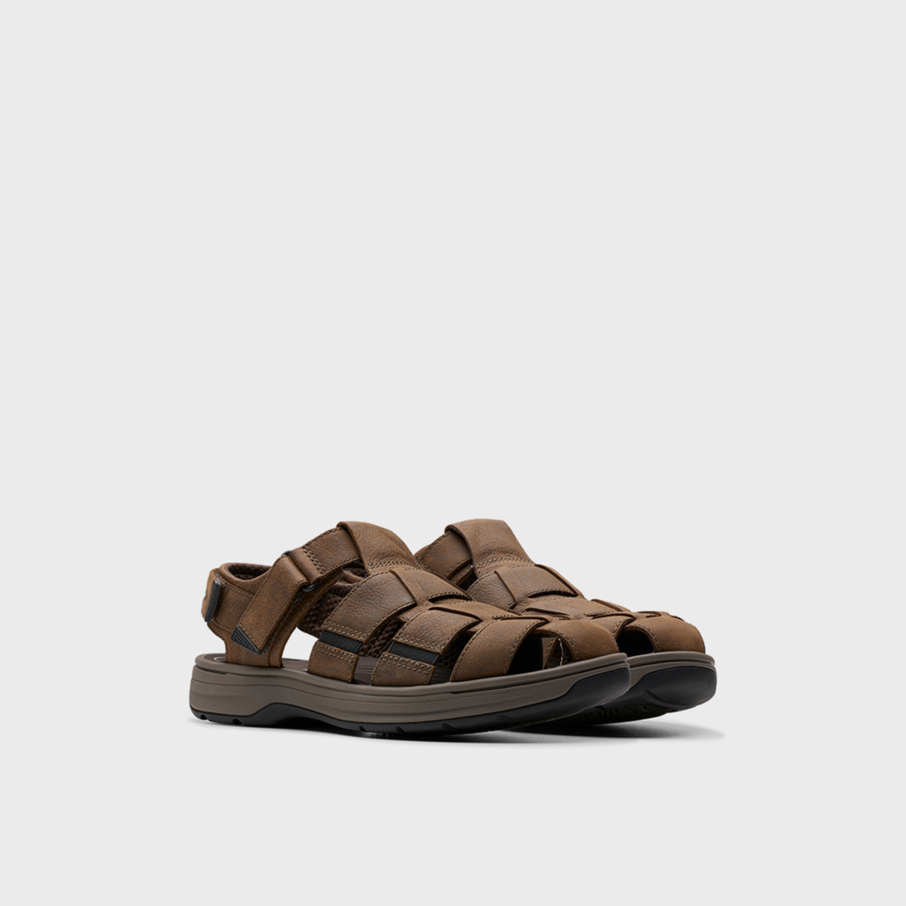 Clarks Mens Hook & Loop Saltway Cove Cross Strap Sandals | 26176900-men-shoes-sandals-image-1