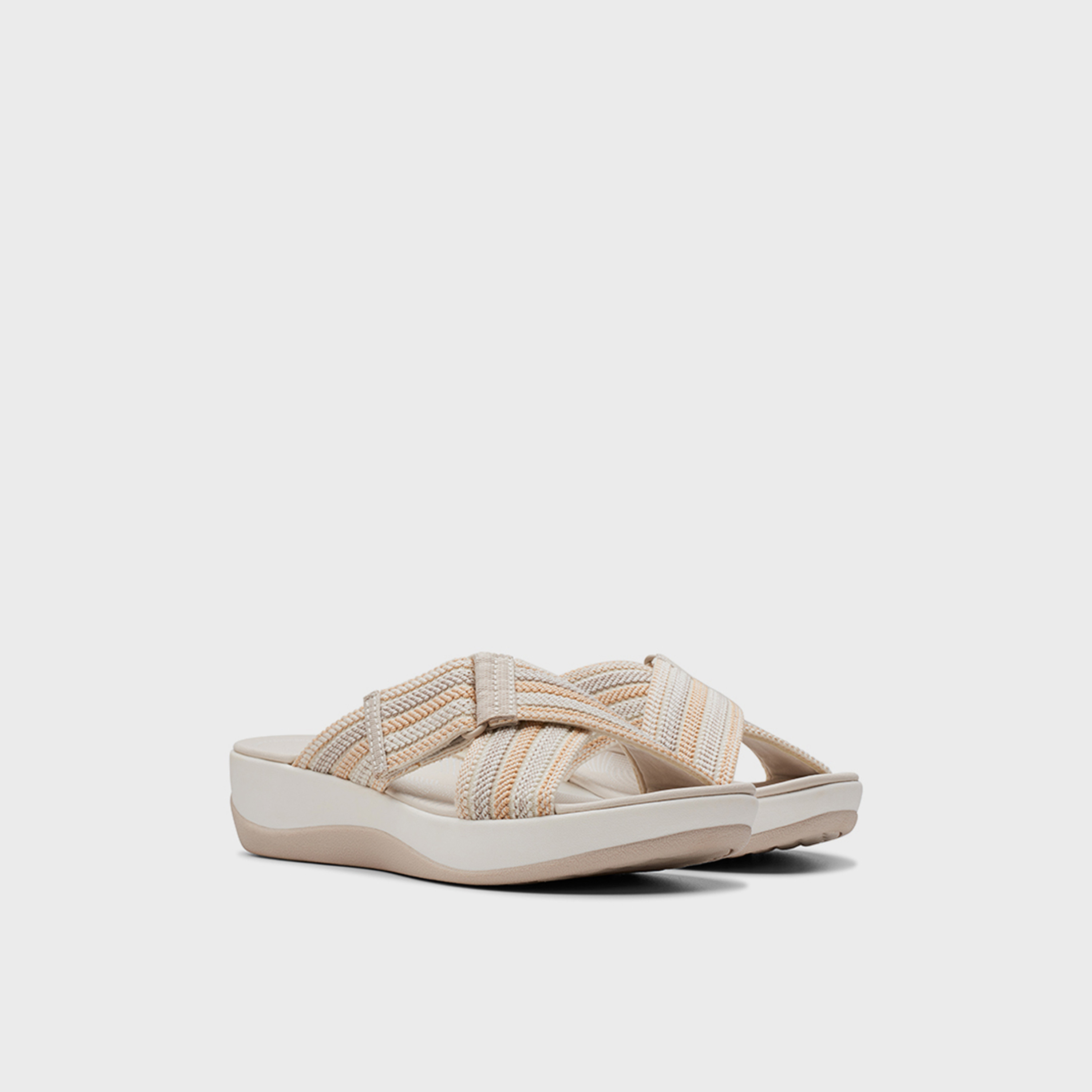 Clarks Womens Slip-On Arla Wave Wedge Slide Sandals | 26176959-women-shoes-sandals-flats-image-1