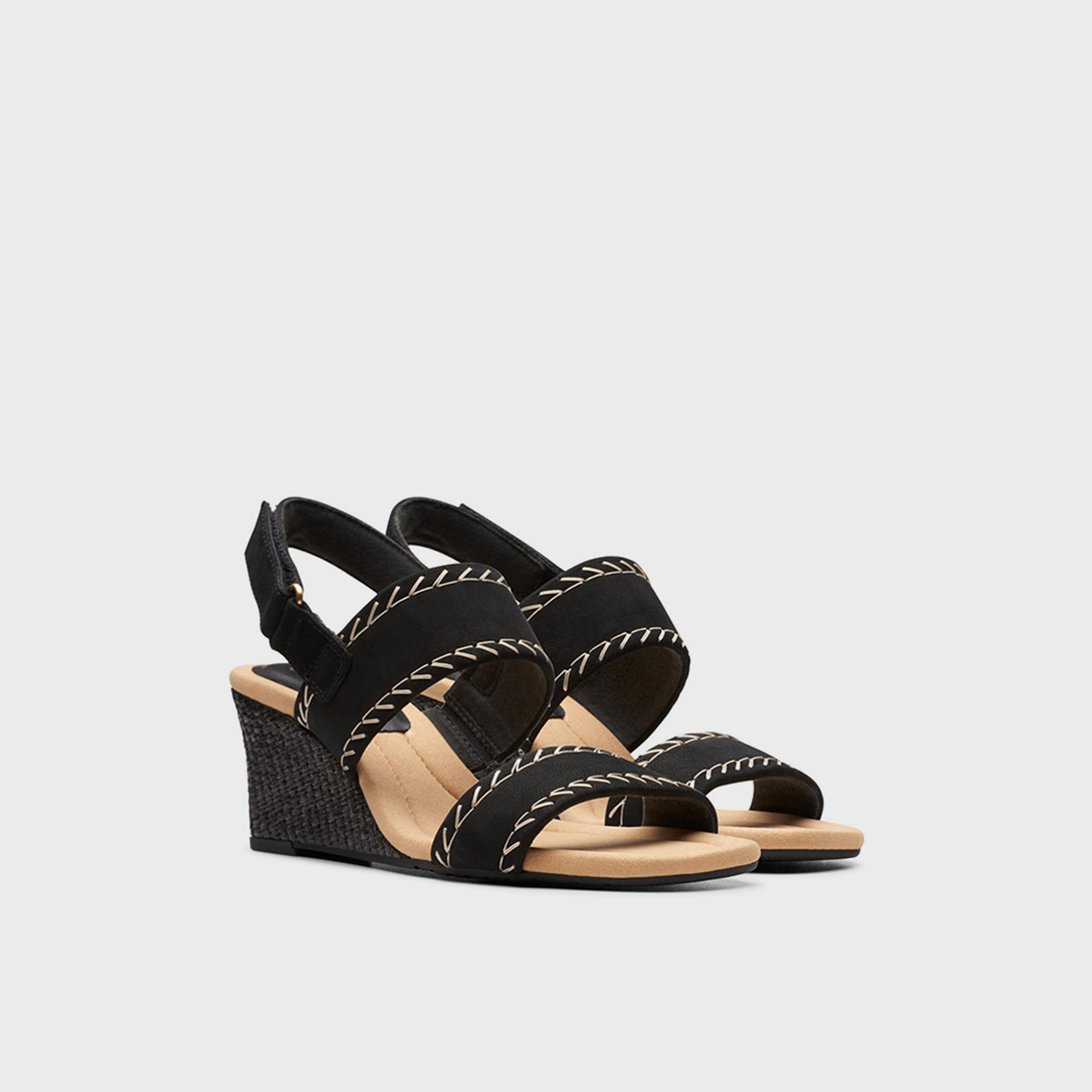 Clarks Women's Hook & Loop Kyarra Rose Wedge Strap Sandals | 26177315-women-shoes-sandals-heeled-image-1