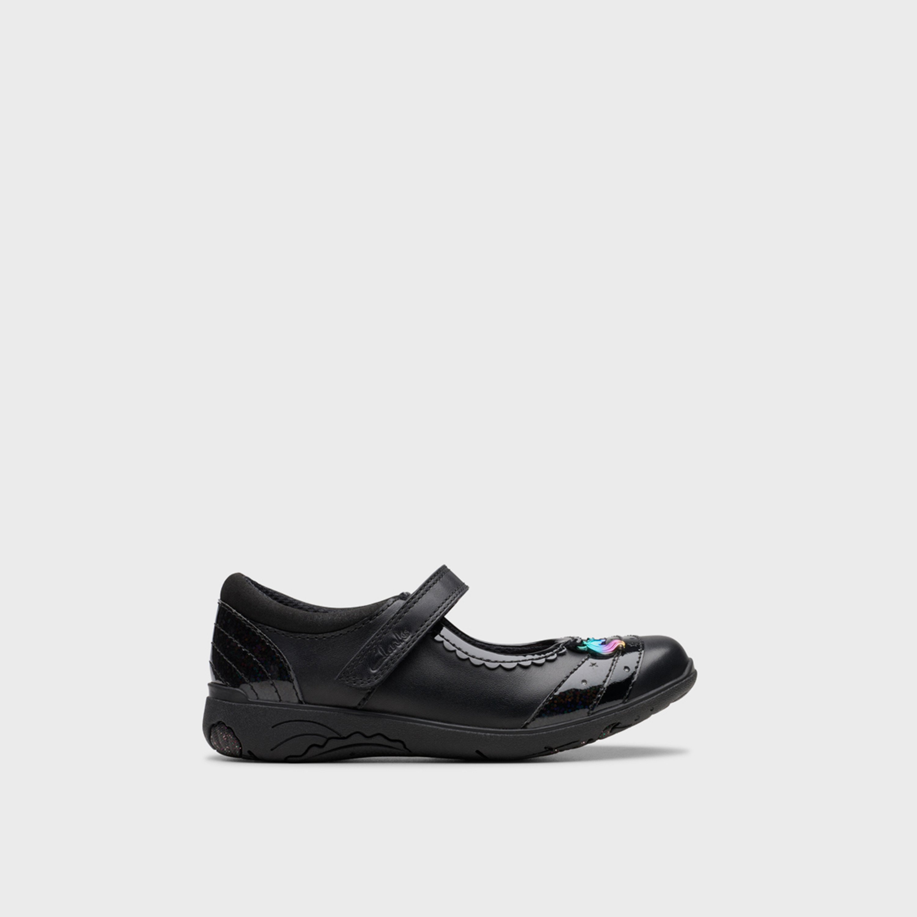 Clarks Girls' Hook & Loop Mary Jane Shoes | Relda Spark 26178314-girls-shoes-schoolshoes-image-2