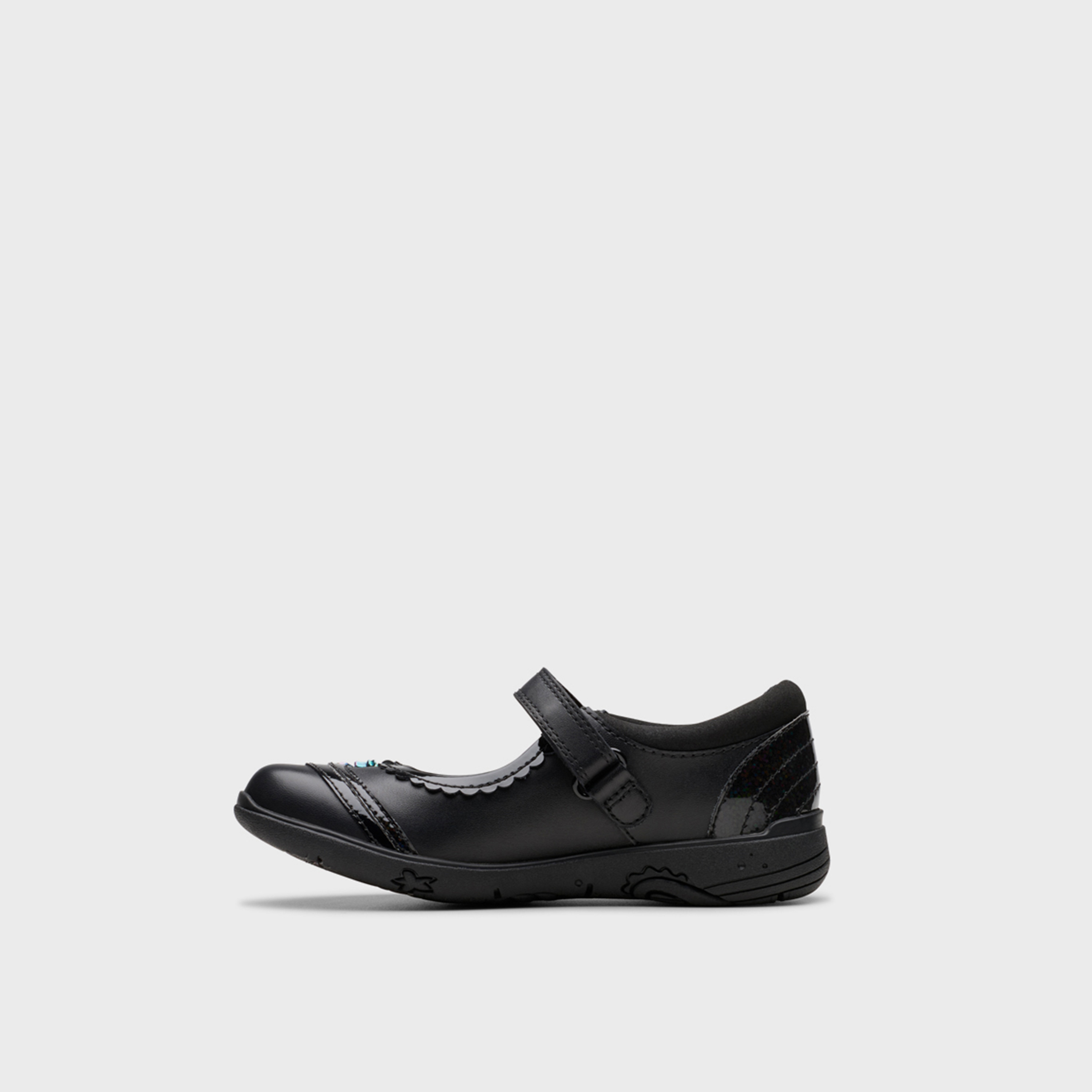 Clarks Girls' Hook & Loop Mary Jane Shoes | Relda Spark 26178314-girls-shoes-schoolshoes-image-3