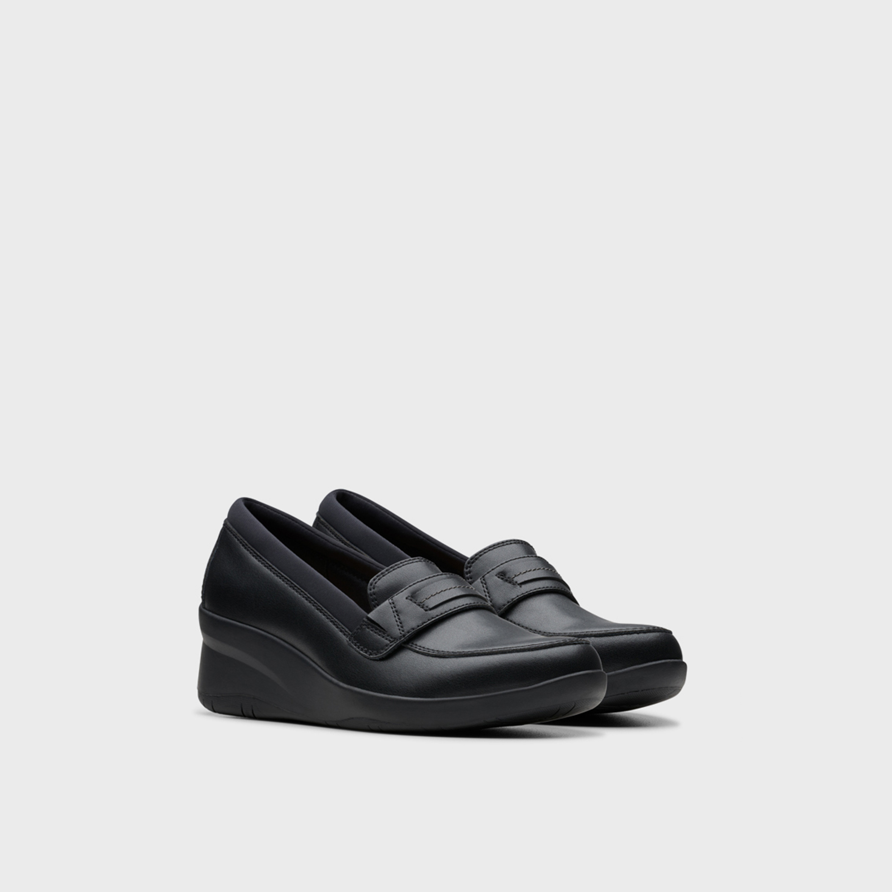 Clarks Women's Suttyn Penny Slip-On Wedge Heel Loafers | 26180136-women-shoes-loafersandmoccasins-image-1