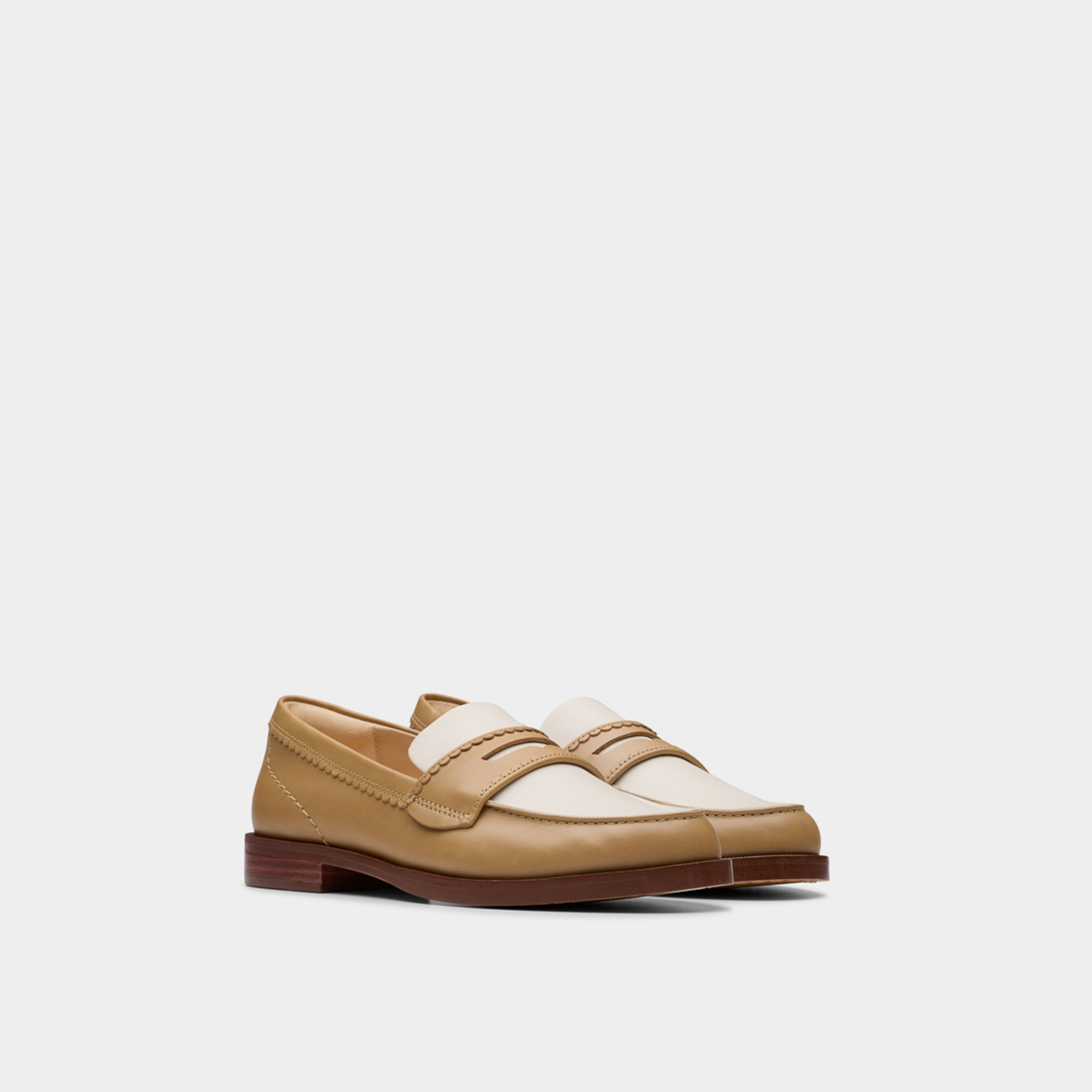 Clarks Women's Leather Slip-On Loafers with Block Heels | Straven Edge 26181272-women-shoes-loafersandmoccasins-image-1