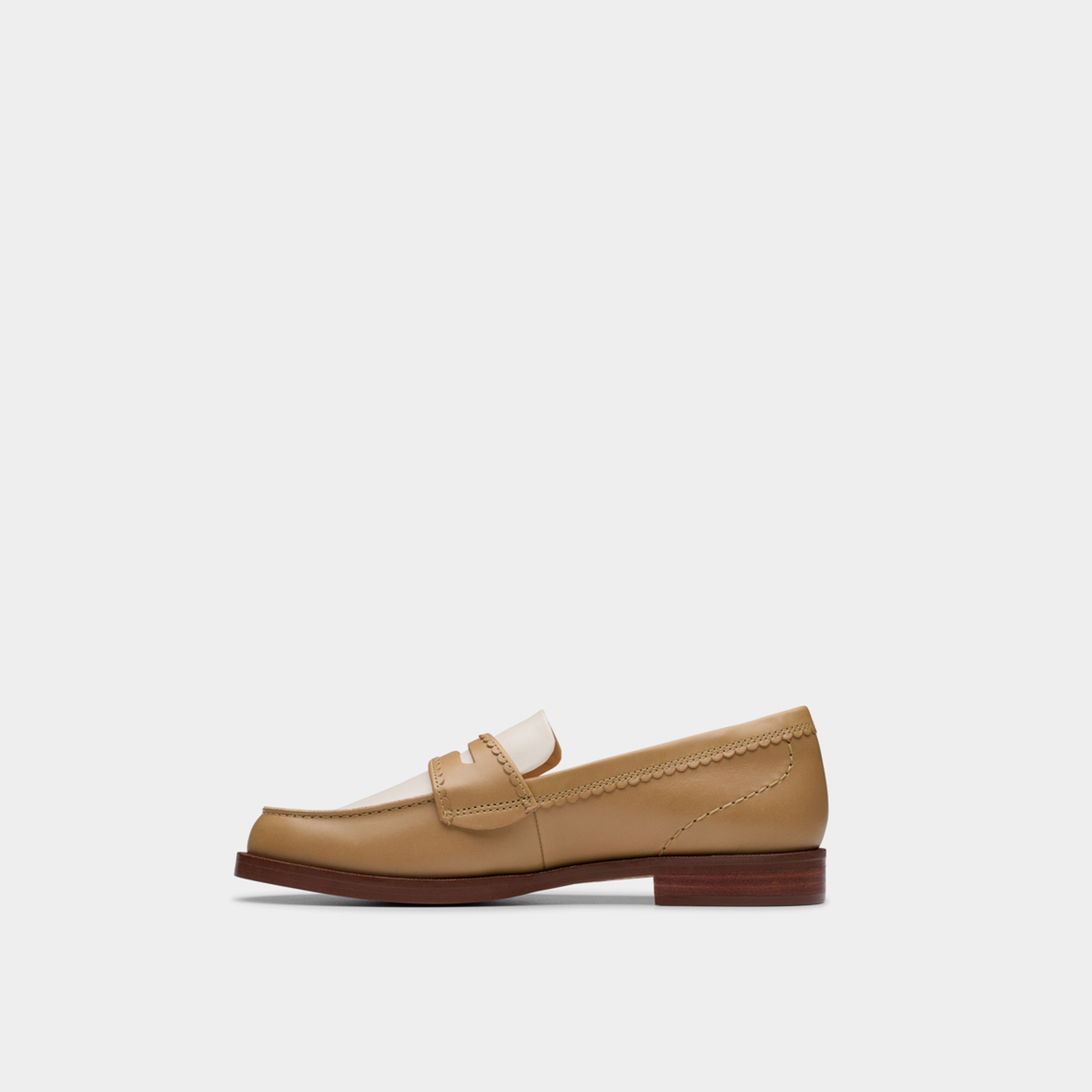 Clarks Women's Leather Slip-On Loafers with Block Heels | Straven Edge 26181272-women-shoes-loafersandmoccasins-image-3