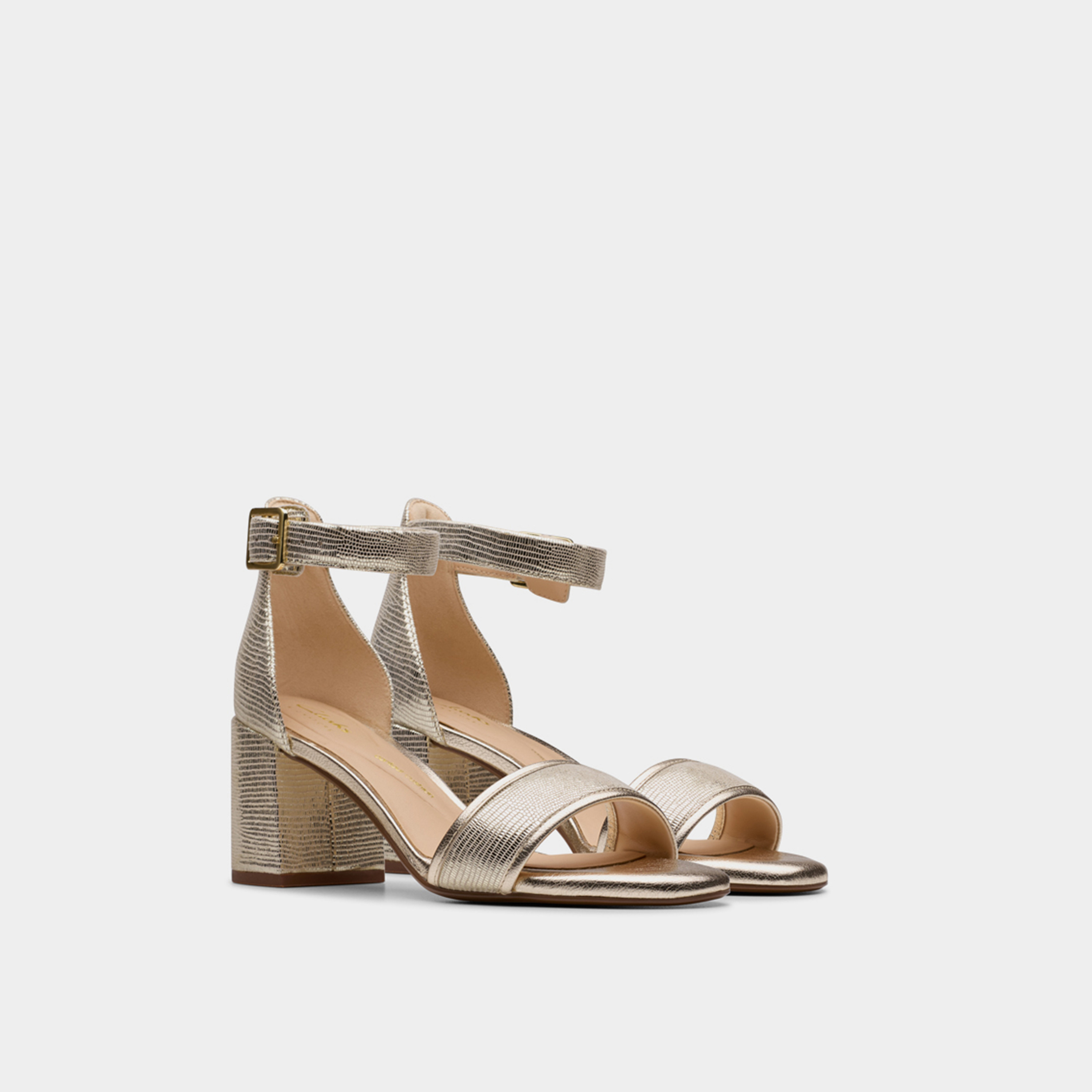 Clarks Women's Leather Buckle Strap Block Heels Sandals | Ezoria Mae 26181296-women-shoes-heels-image-1