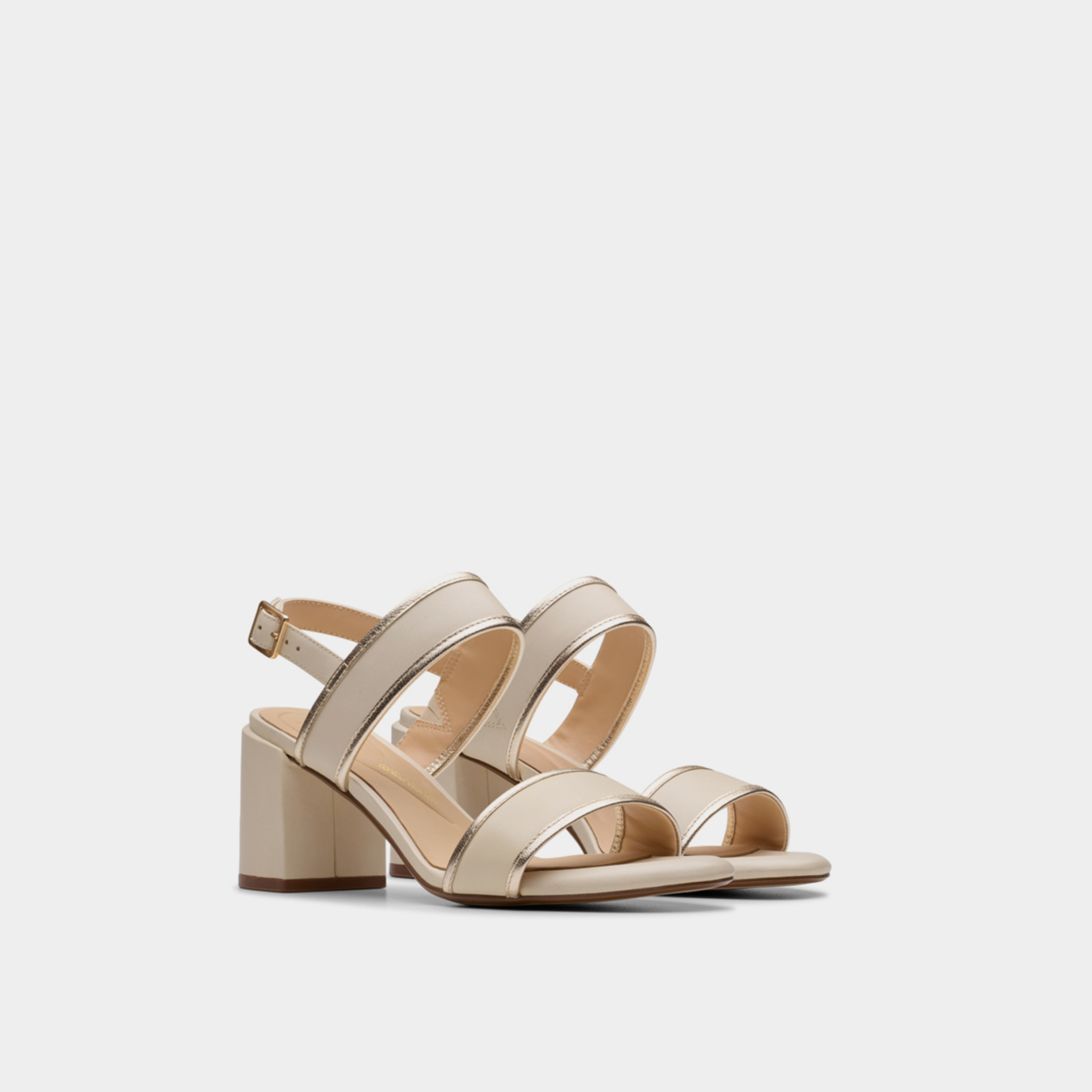 Clarks Women's Leather Buckle Strap Block Heels Sandals | Ezoria Sling 26181301-women-shoes-heels-image-1