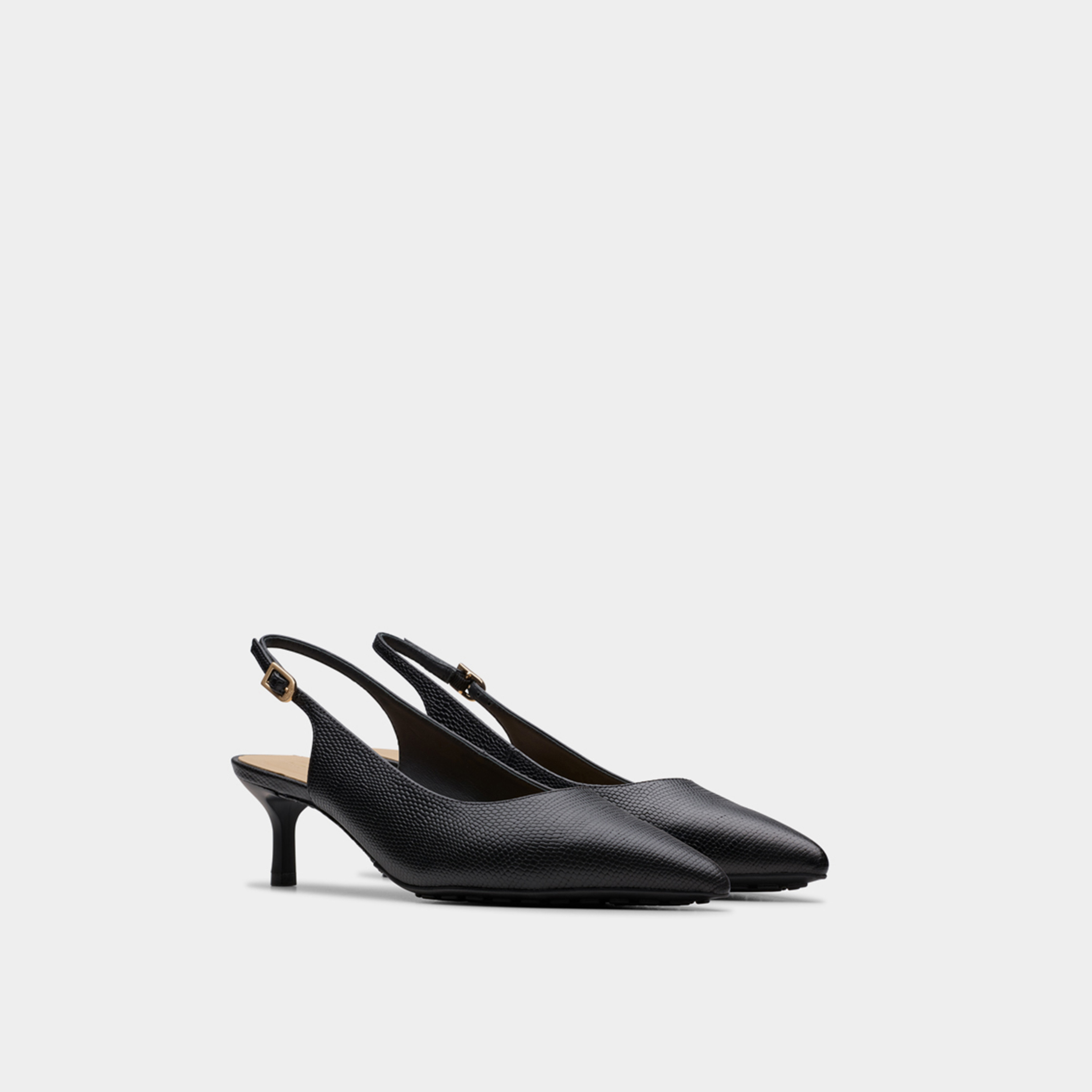 Clarks Women's Leather Buckle Strap Kitten Heels Sandals | Adela Sling 26181307-women-shoes-heels-image-1