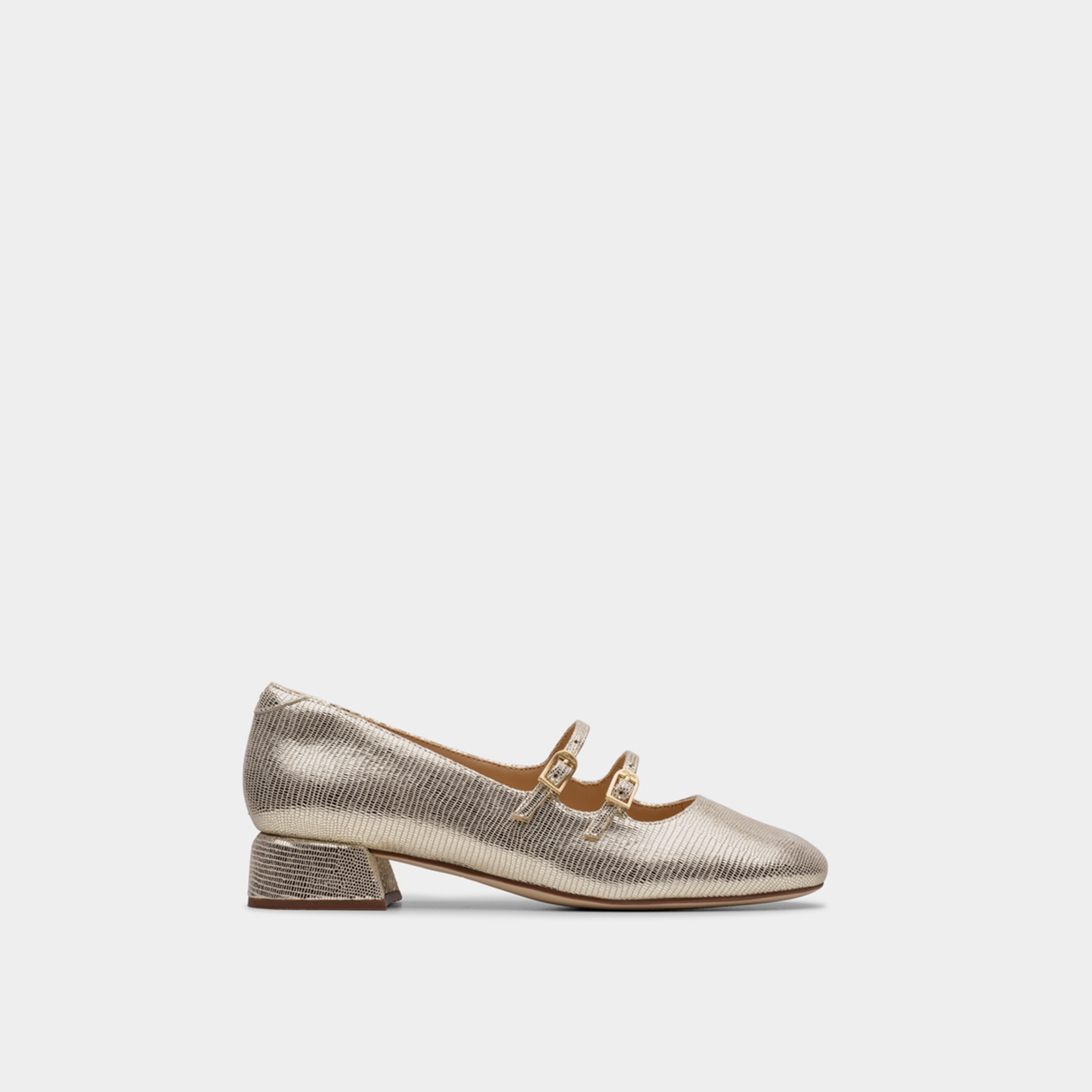 Clarks Women's Leather Buckle Strap Mary Janes with Block Heels | Daiss30 Shine 26181312-women-shoes-ballerinas-image-2