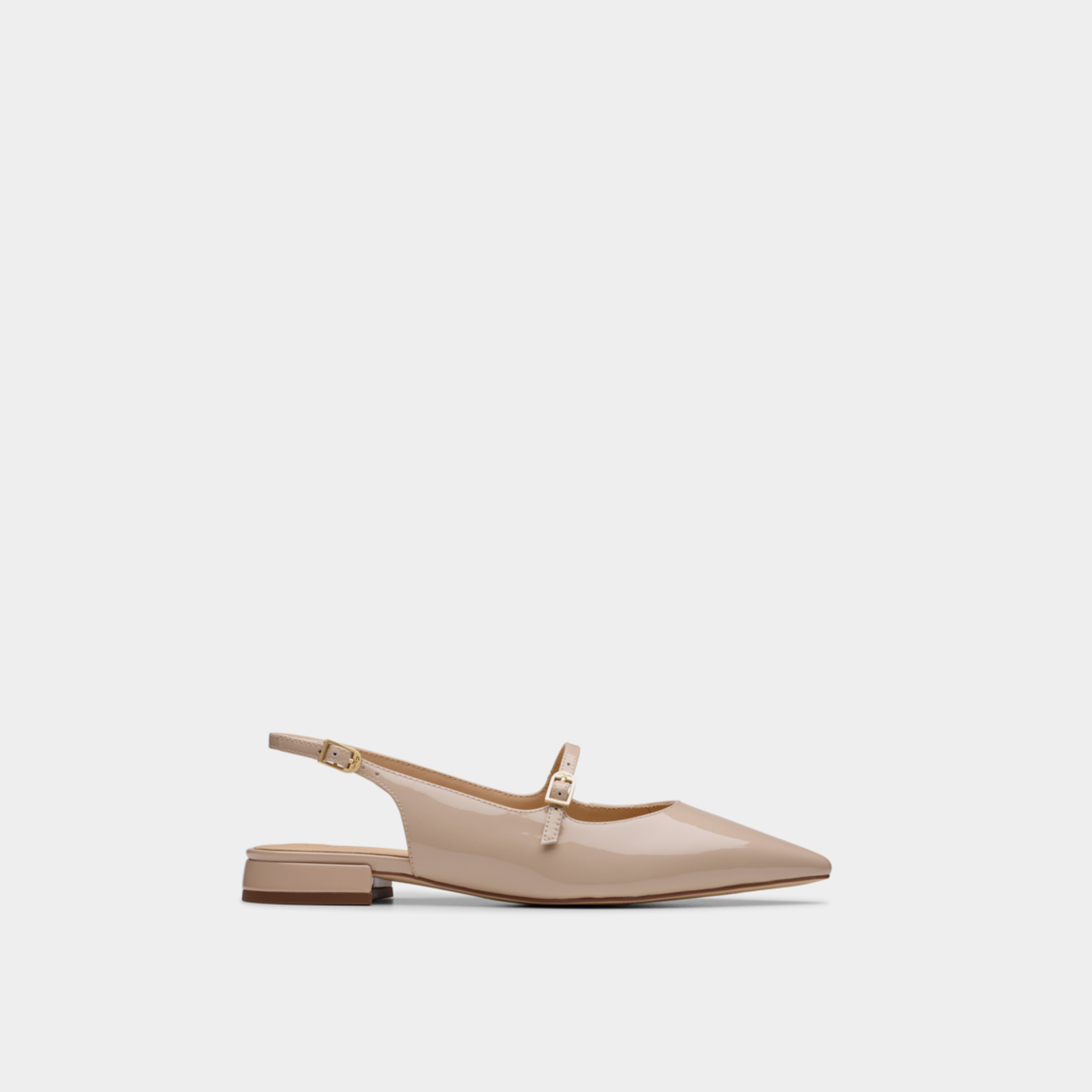 Clarks Women's Leather Buckle Strap Pointed Toe Ballerinas with Block Heels | Sensa15 Shine 26181316-women-shoes-ballerinas-image-3