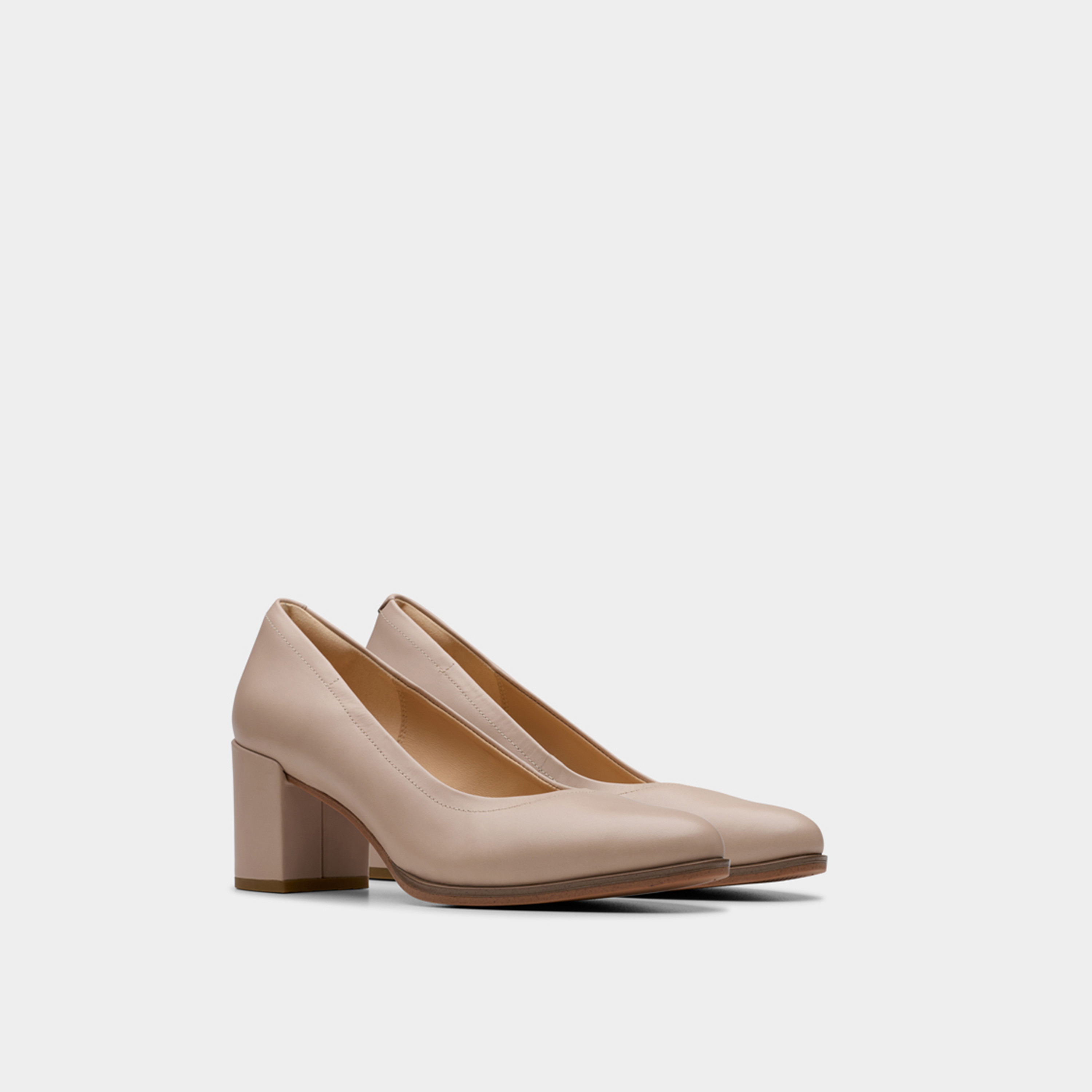 Clarks Women's Leather Slip-On Pumps with Block Heels | Freva55 Court 26181336-women-shoes-heels-image-1