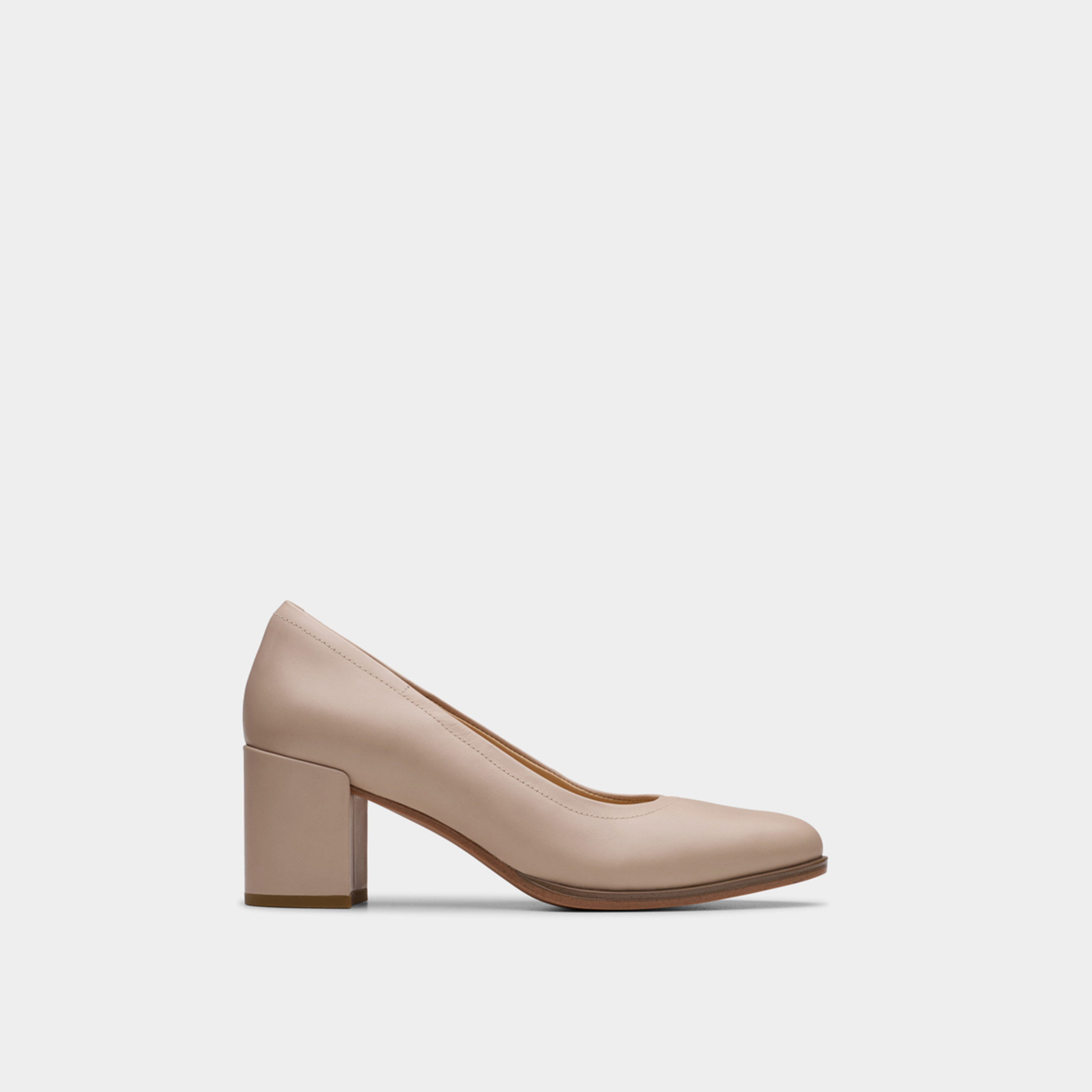 Clarks Women's Leather Slip-On Pumps with Block Heels | Freva55 Court 26181336-women-shoes-heels-image-2