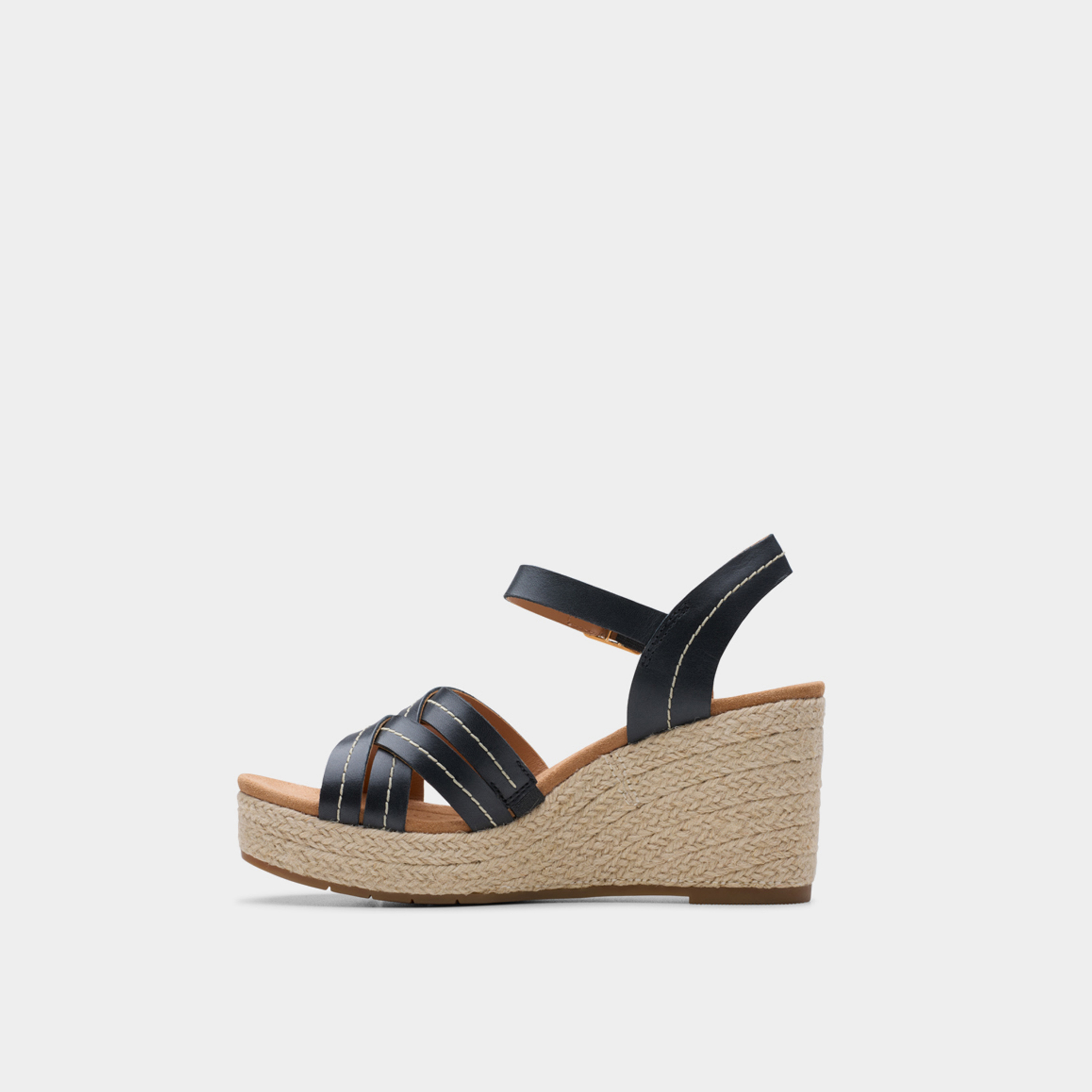 Clarks Women's Leather Buckle Strap Wedges Sandals | Sabina 26181462-women-shoes-sandals-heeled-image-3