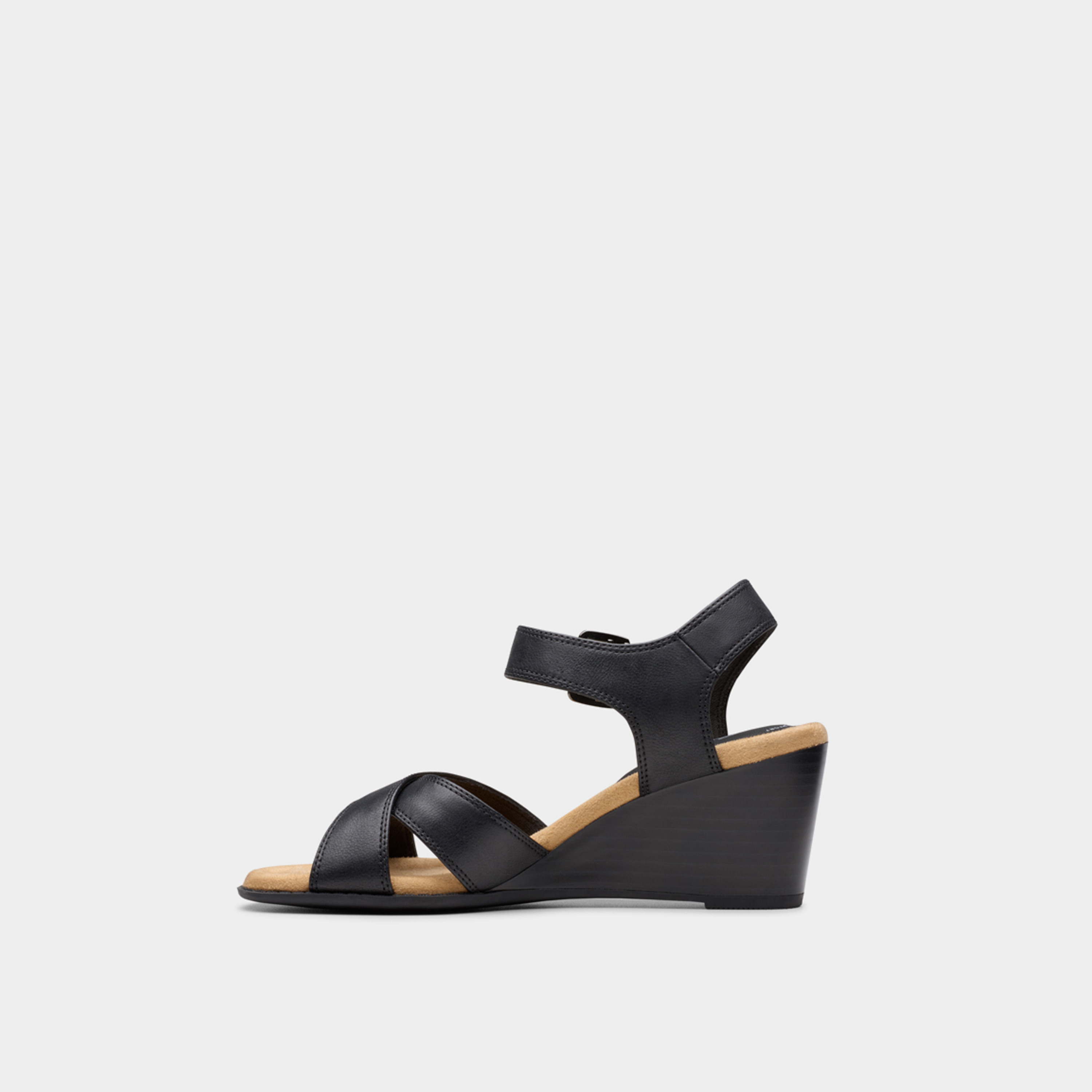 Clarks Women's Leather Buckle Strap Wedges Sandals | Emmalae Iris 26181664-women-shoes-sandals-heeled-image-3