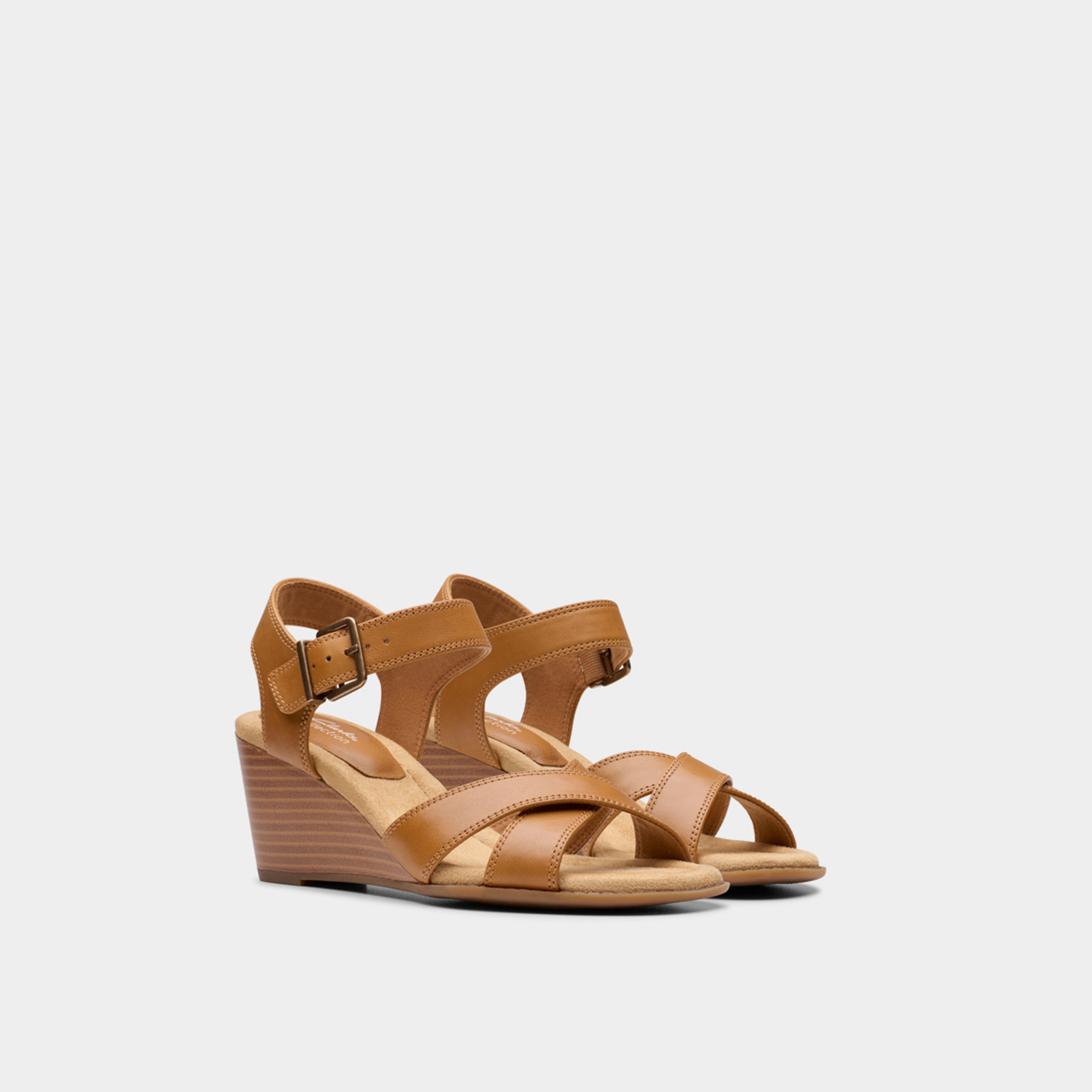 Clarks Women's Leather Buckle Strap Wedges Sandals | Emmalae Iris 26181665-women-shoes-sandals-heeled-image-1