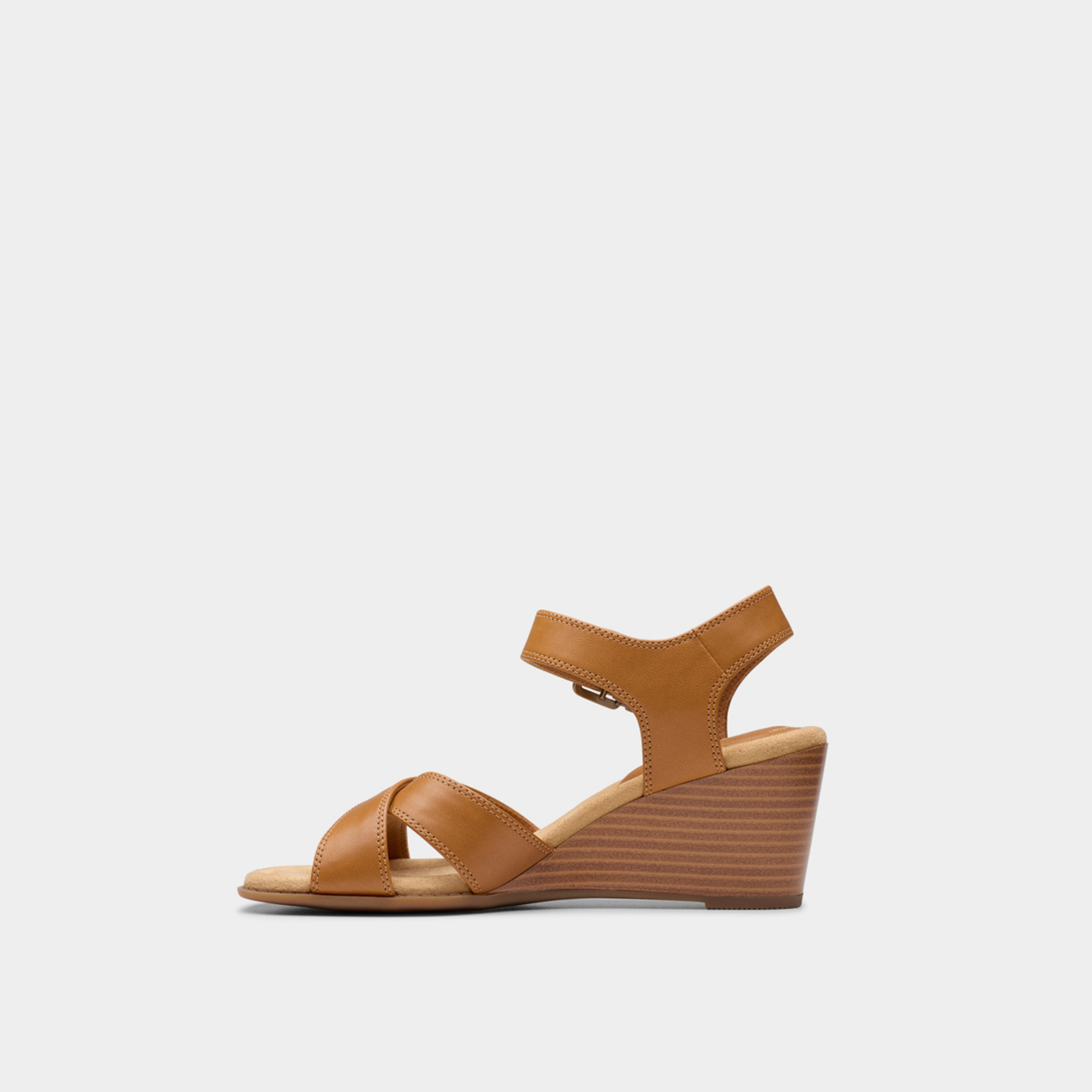 Clarks Women's Leather Buckle Strap Wedges Sandals | Emmalae Iris 26181665-women-shoes-sandals-heeled-image-3