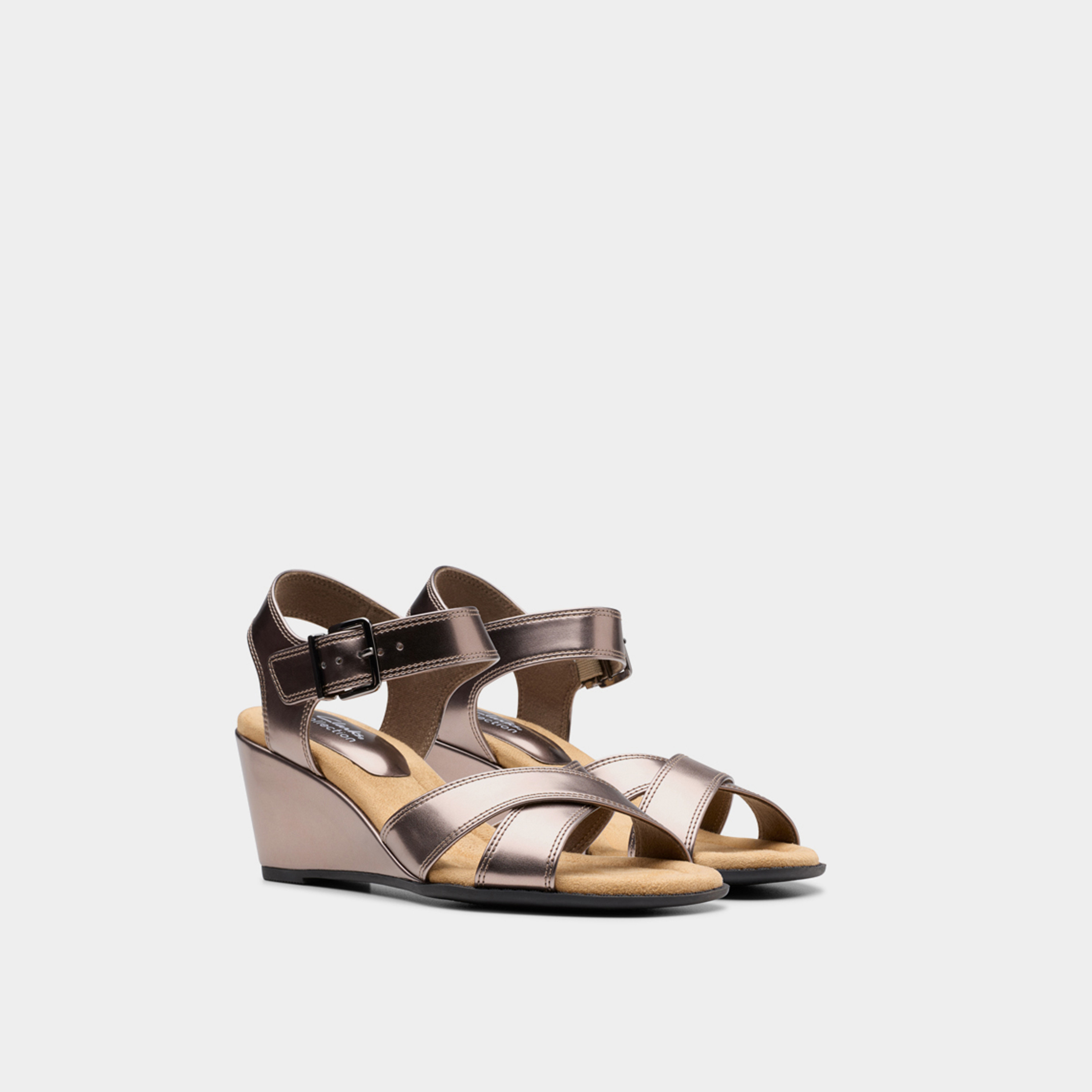 Clarks Women's Buckle Strap Wedges Sandals | Emmalae Iris 26181667-women-shoes-sandals-heeled-image-1