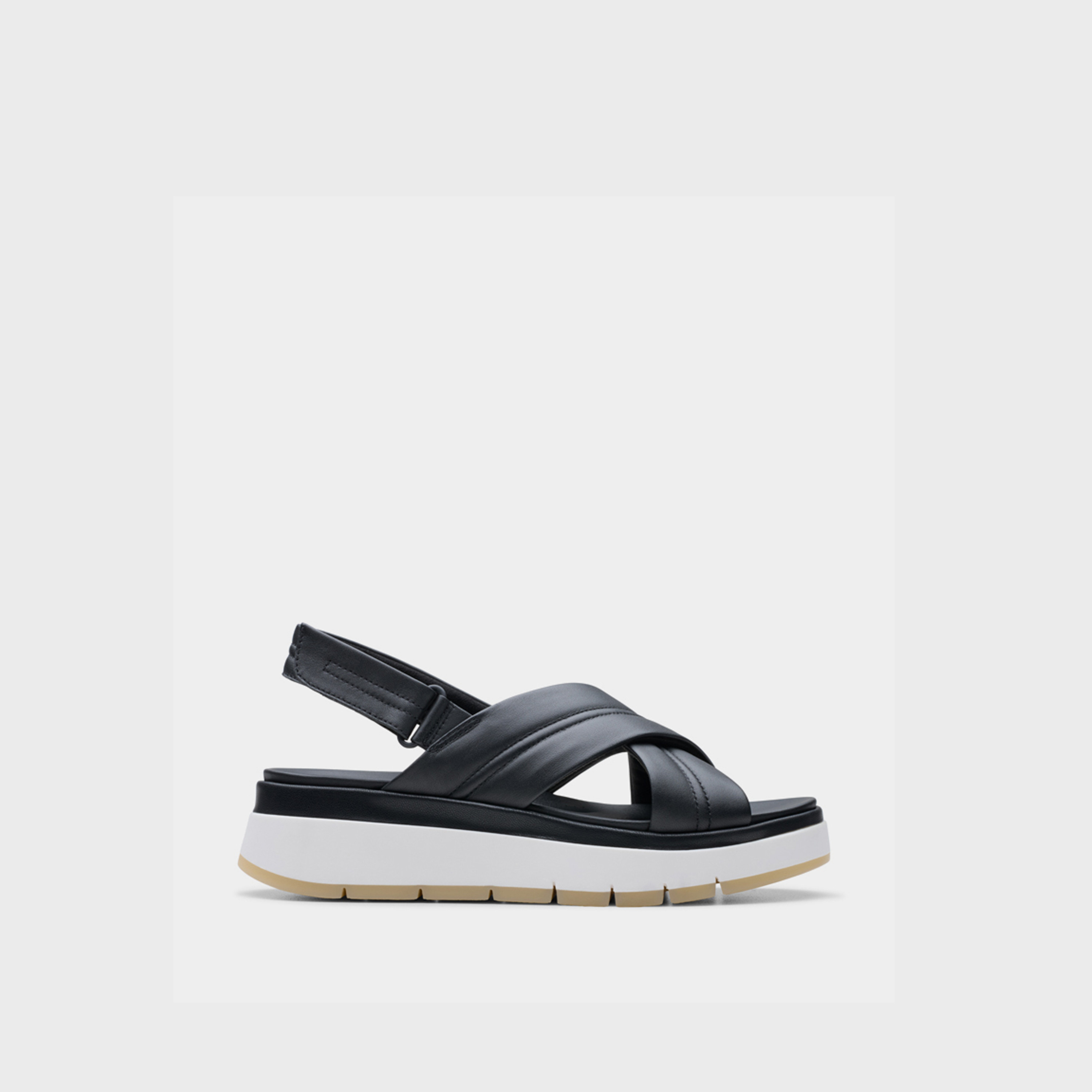 Clarks Women's Leather Hook & Loop Strap Sandals with Flatform Heels | Tuscan Cross 26182233-women-shoes-sandals-heeled-image-2