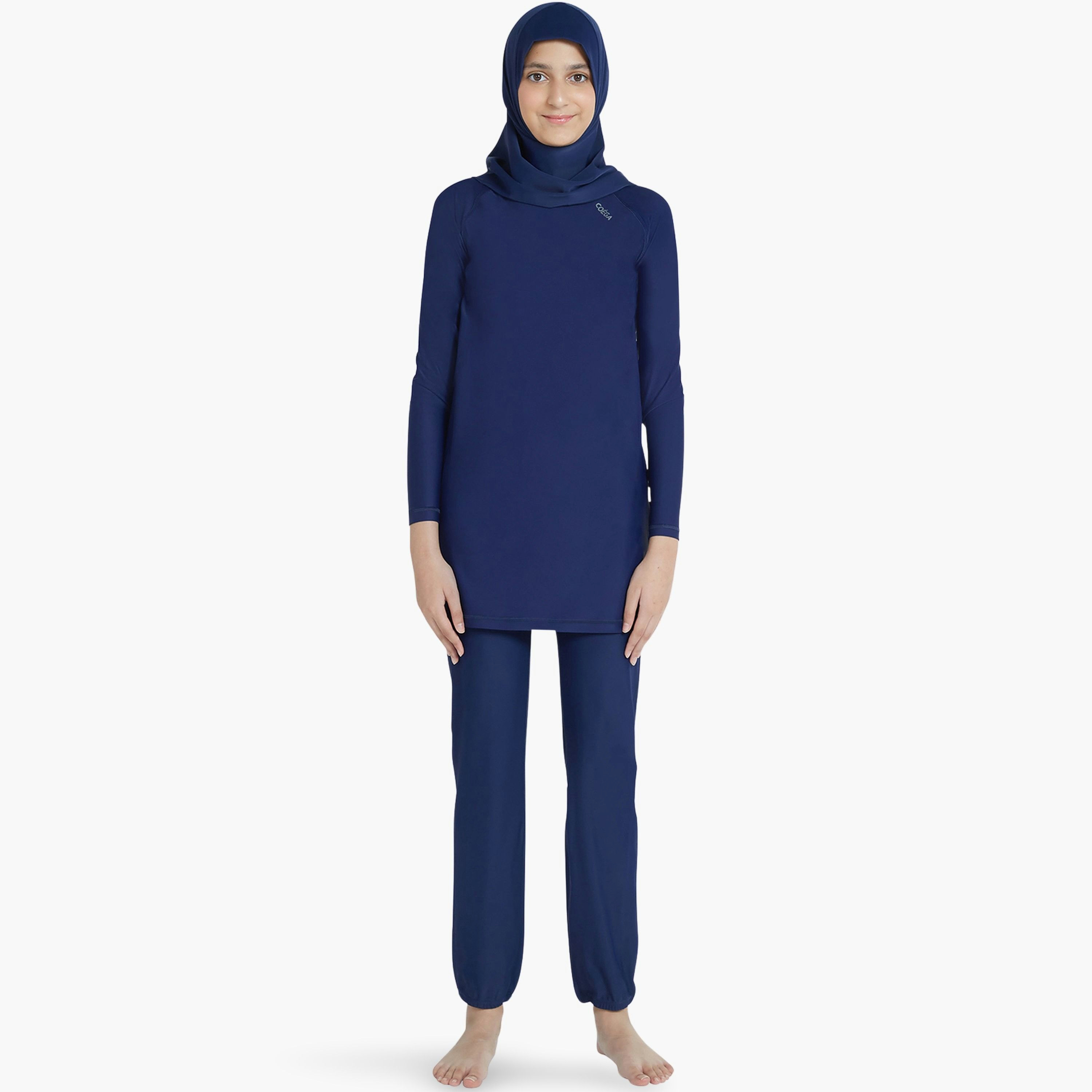 Coega Girls Modest 3-Piece Swim Set – Solid Navy-girls-clothing-sportswear-swimwear-image-1