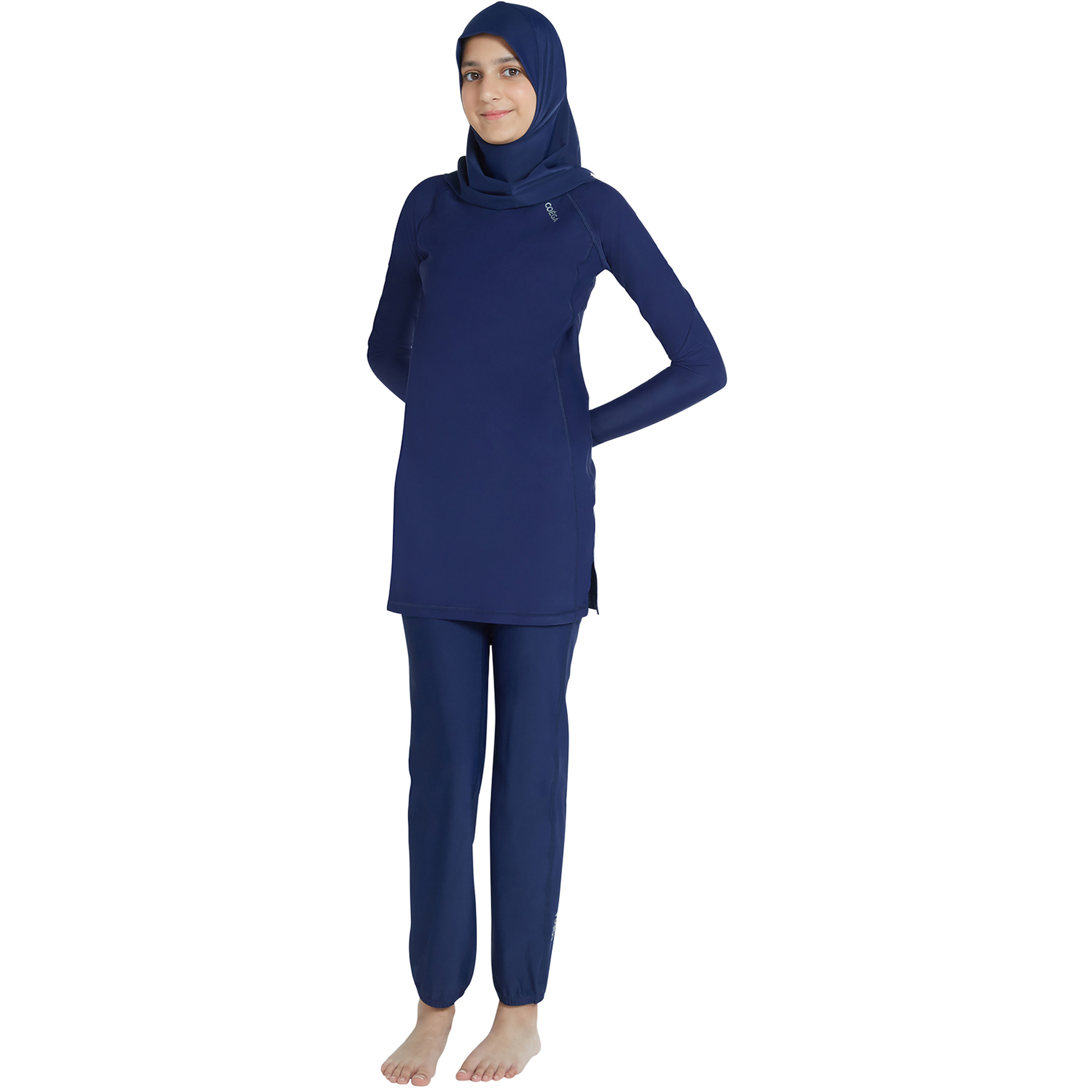 Coega Girls Modest 3-Piece Swim Set – Solid Navy-girls-clothing-sportswear-swimwear-image-2