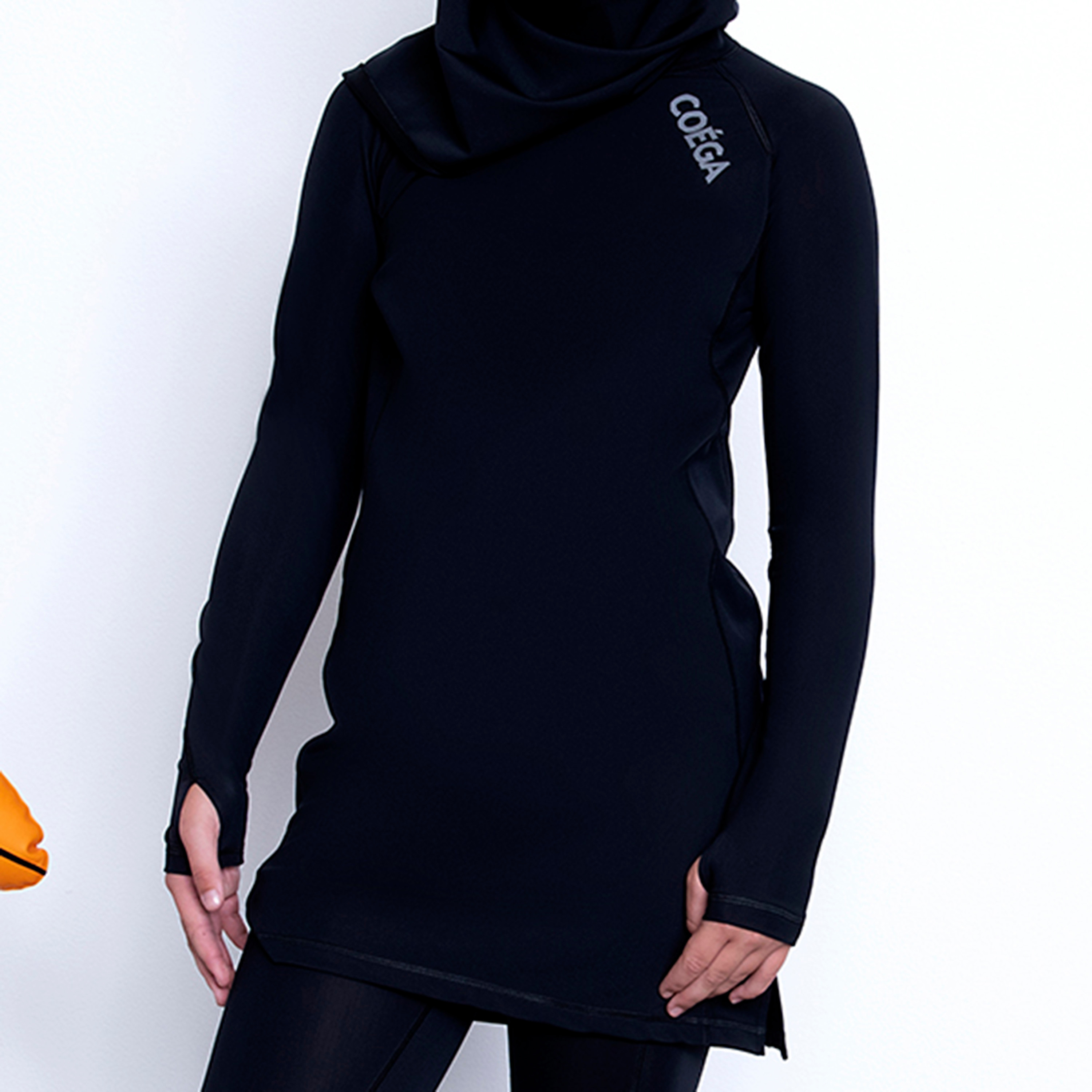 Coega Girls Youth Modest Islamic Swimsuit, Three Piece Set, Black-sports-girls-clothing-swimwear-image-2