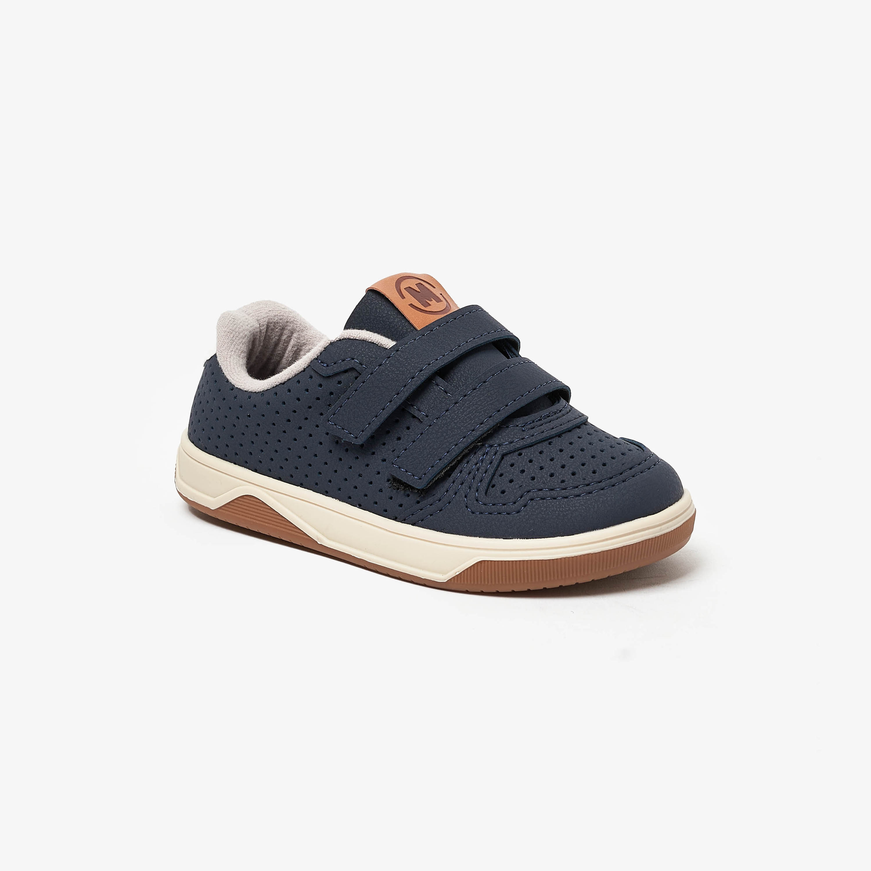 Molekinho by Geoomnii Boys Perforated Velcro Low Top Sneakers | 2623-102-14909-36786       -boys-shoes-sneakers-image-1