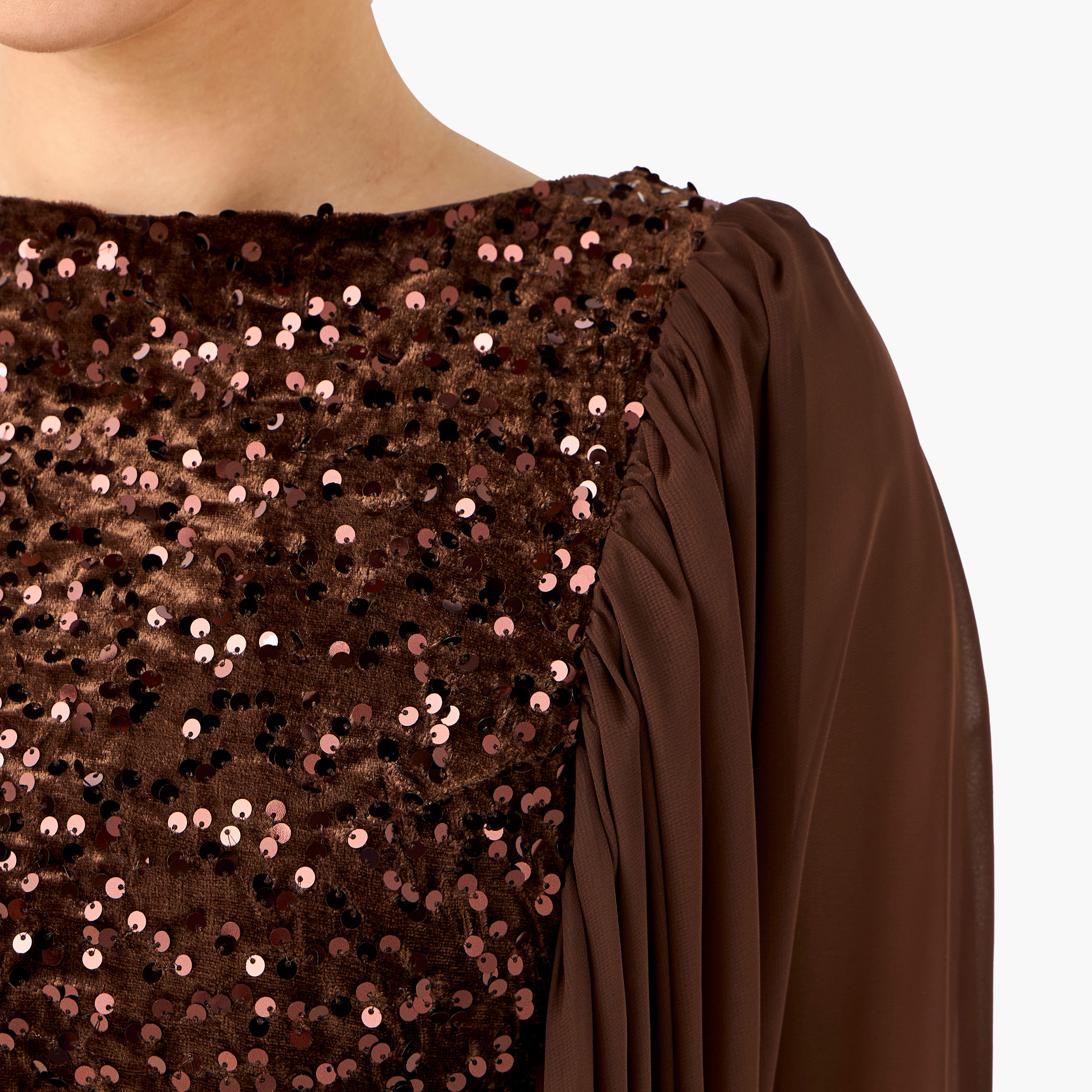 فستان بوليستر ماكسي شيفت مزين مع فتحة من غولدن آبل-women-clothing-dresses-image-11