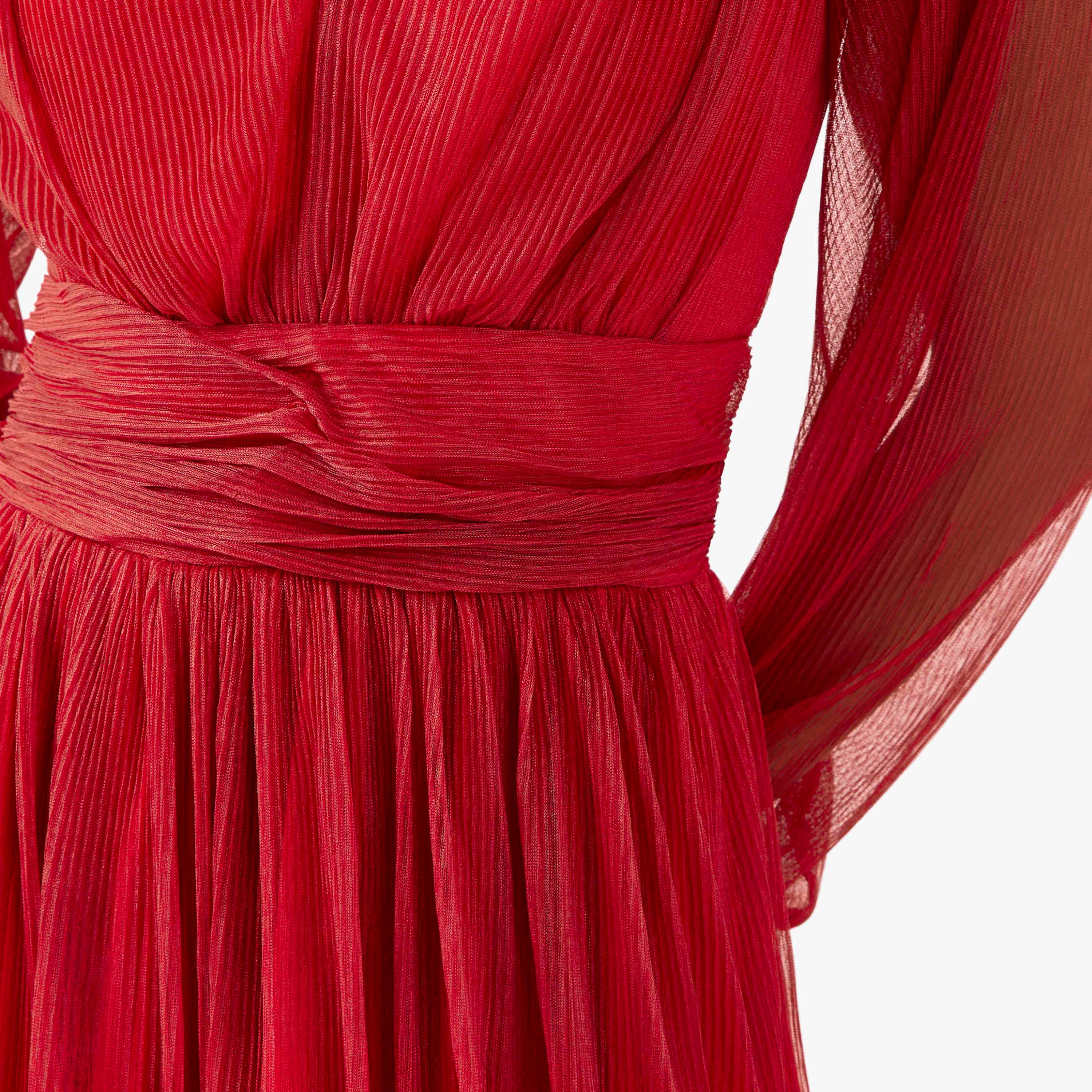 Golden Apple Pleated Maxi Polyester Dress with V-neck-women-clothing-dresses-image-12