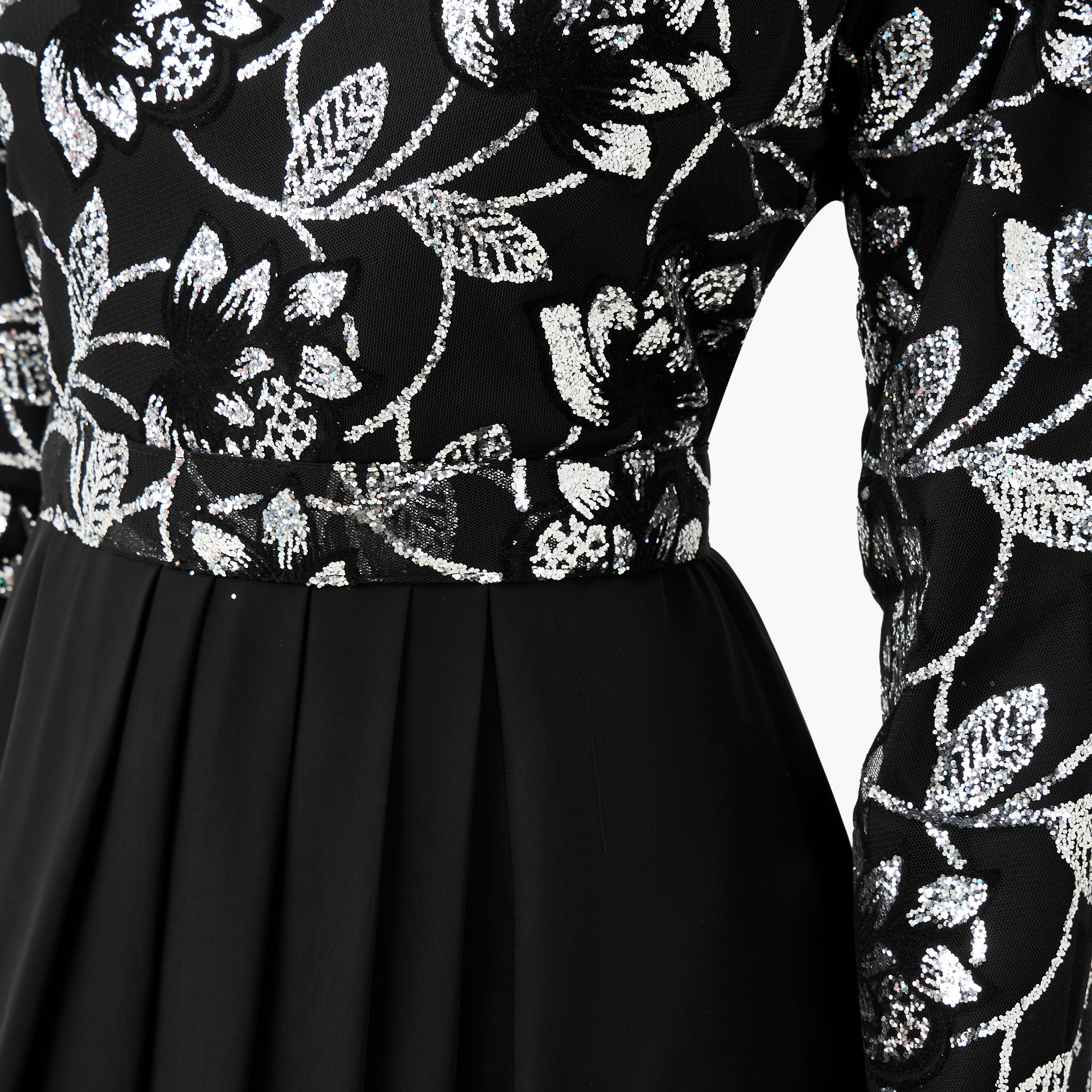 فستان ماكسي بوليستر بكسرات مزين مع فتحة من غولدن آبل-women-clothing-dresses-image-5