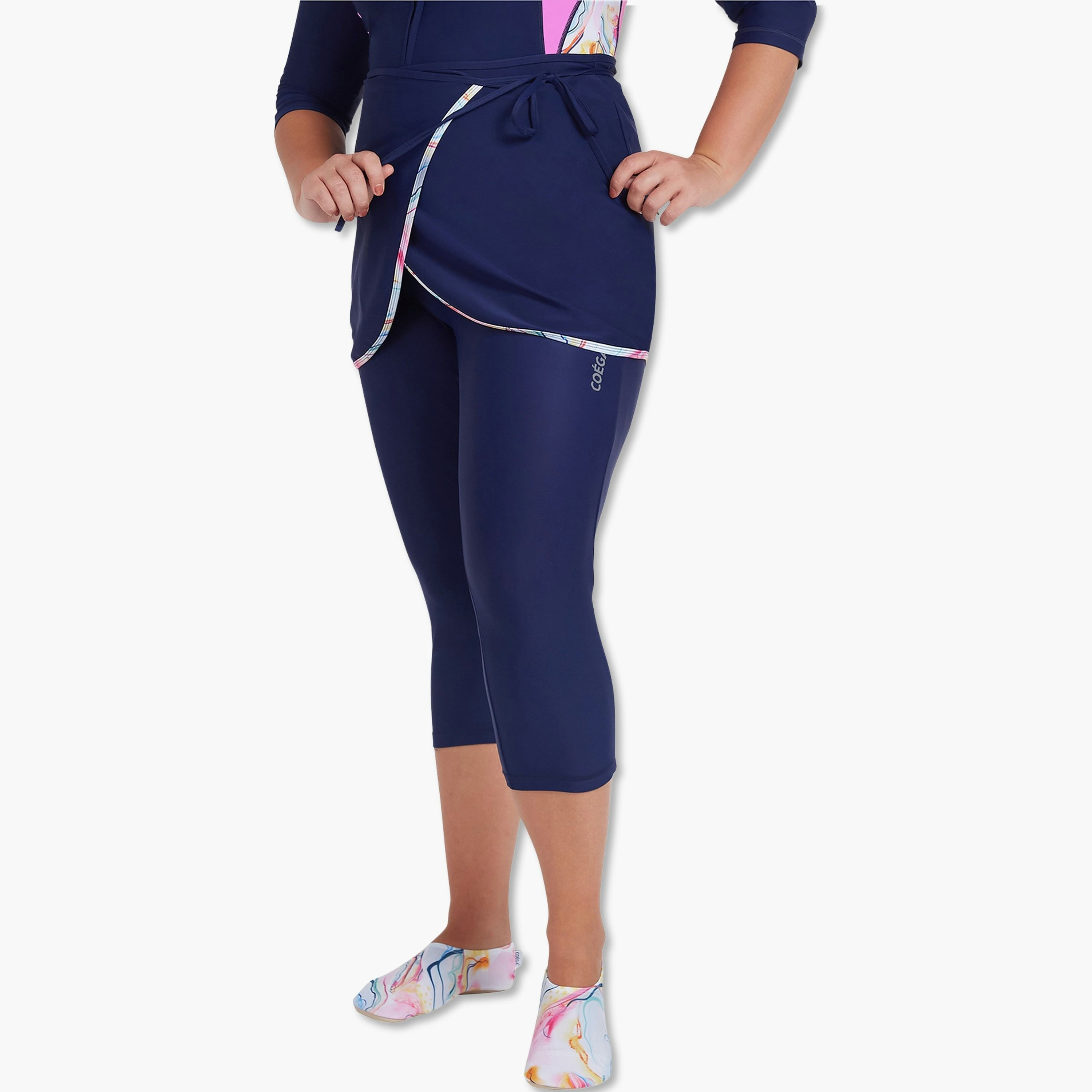 كويغا - لفافة سباحة نسائية باللونين الأزرق والوردي بنقشة الرخام-women-clothing-swimandbeach-swimsuits-image-1