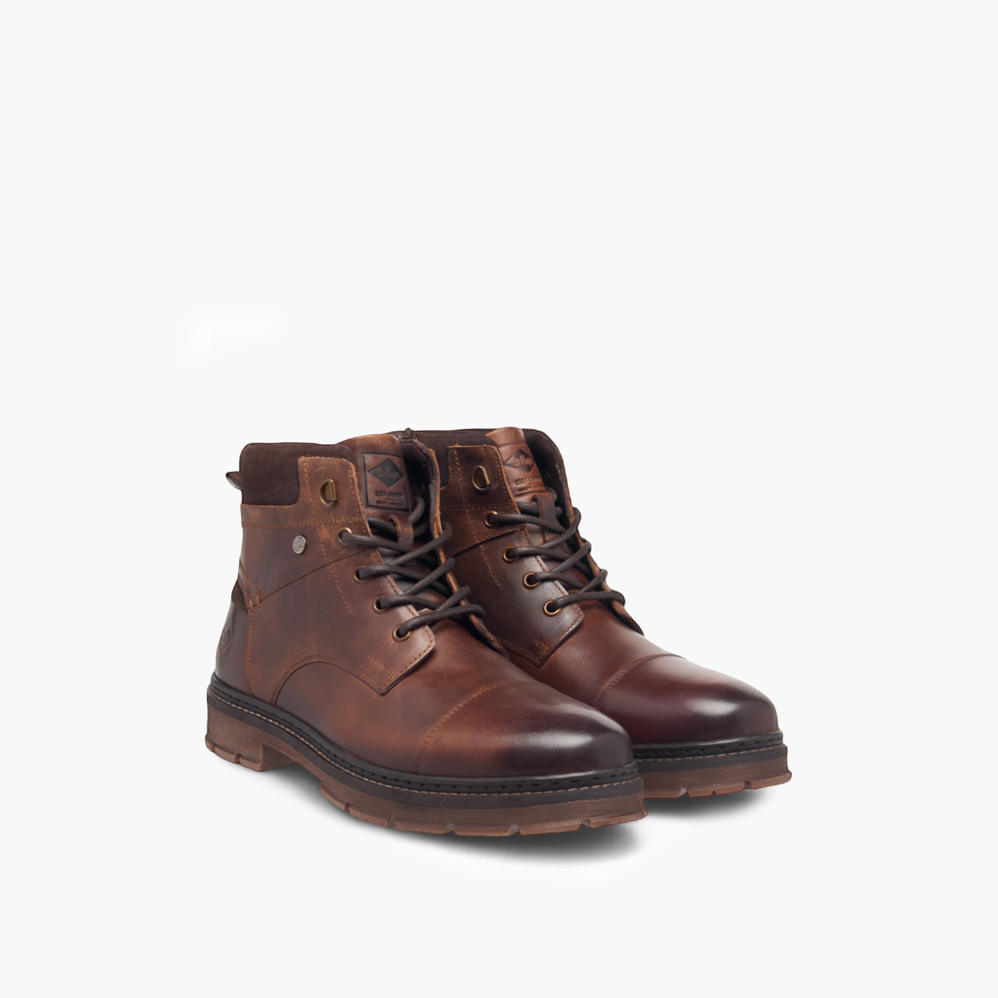 Lee Cooper Men's Leather Textured Chukka Boots with Zip Closure-men-shoes-boots-image-1