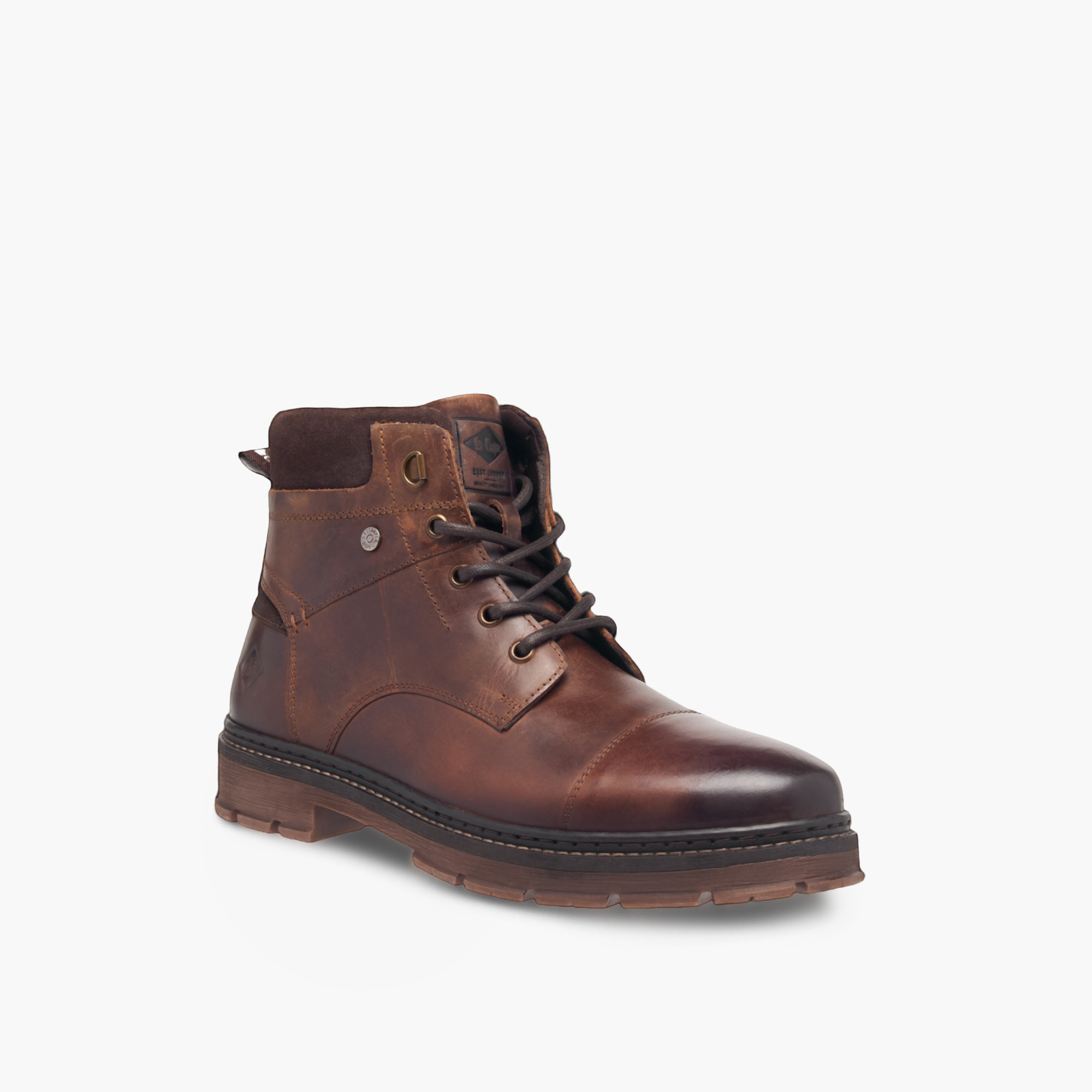 Lee Cooper Men's Leather Textured Chukka Boots with Zip Closure-men-shoes-boots-image-2