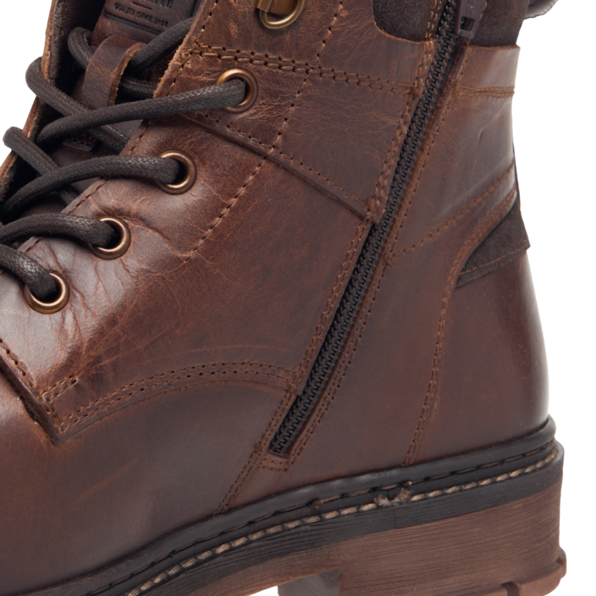 Lee Cooper Men's Leather Textured Chukka Boots with Zip Closure-men-shoes-boots-image-4