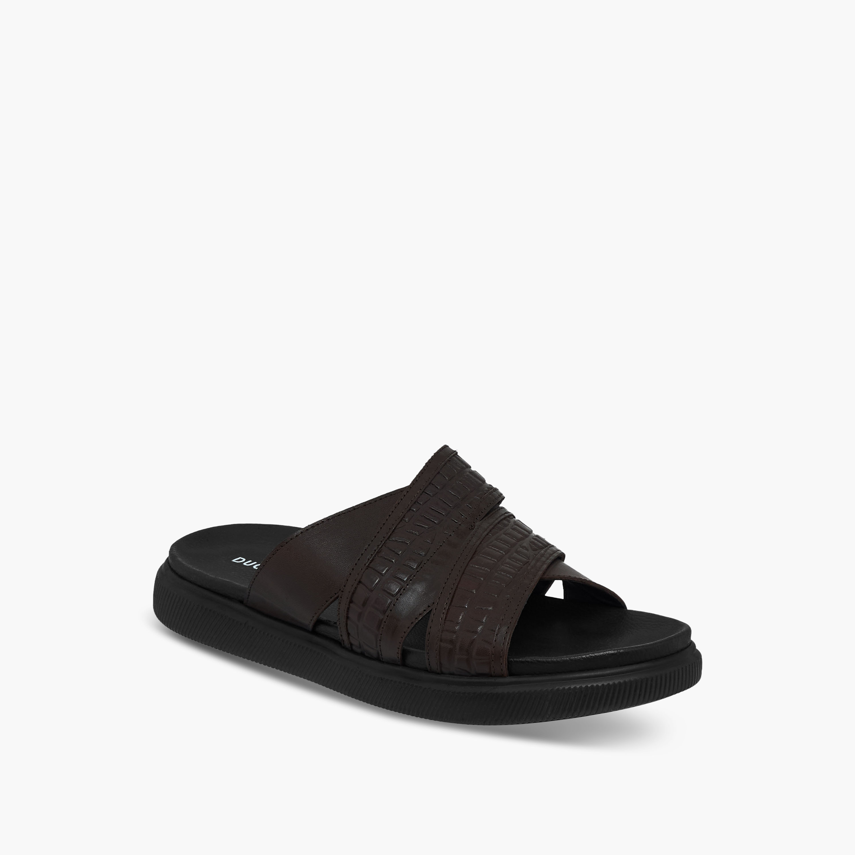 Duchini Men Leather Cross Strap Sandals-men-shoes-sandals-image-2
