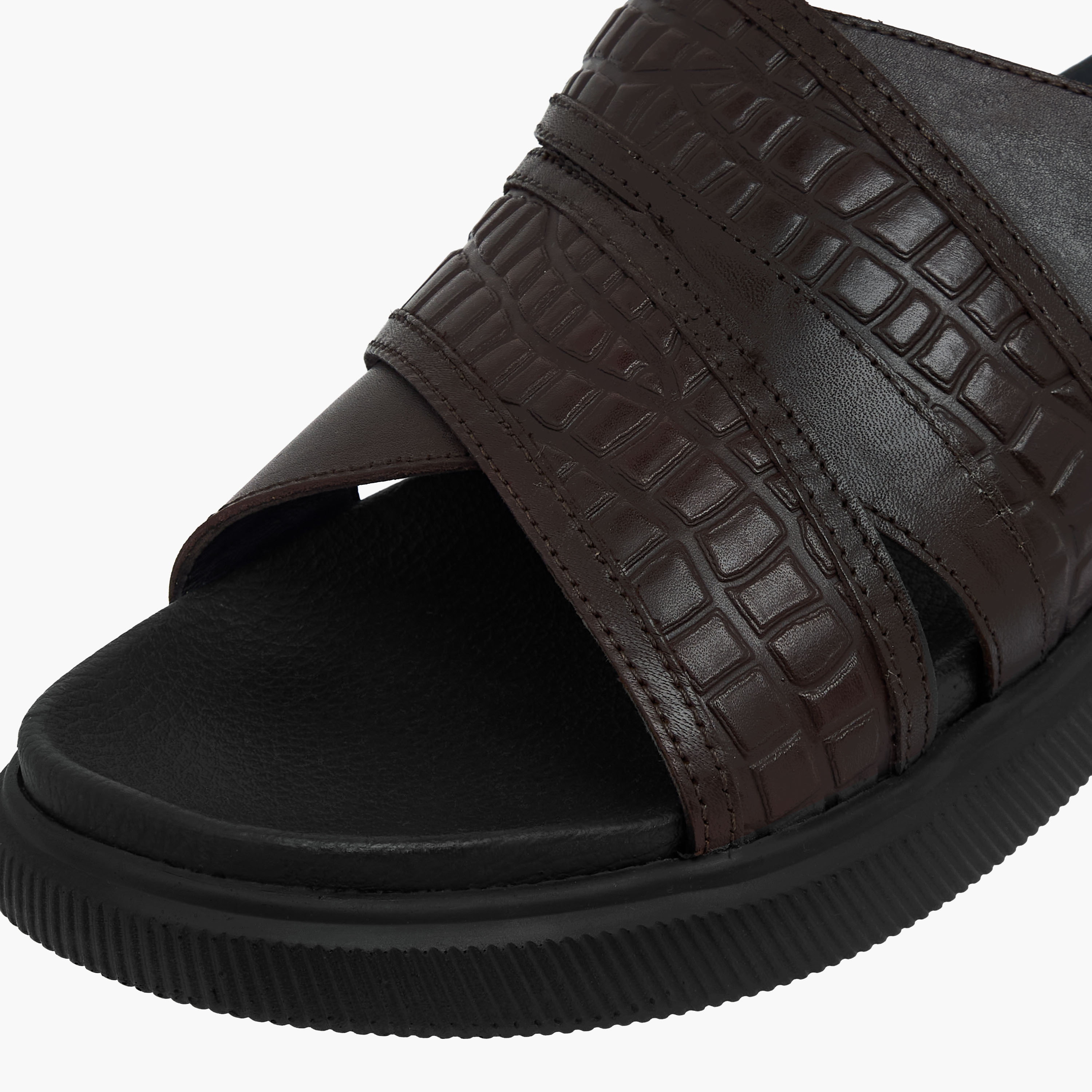 Duchini Men Leather Cross Strap Sandals-men-shoes-sandals-image-4