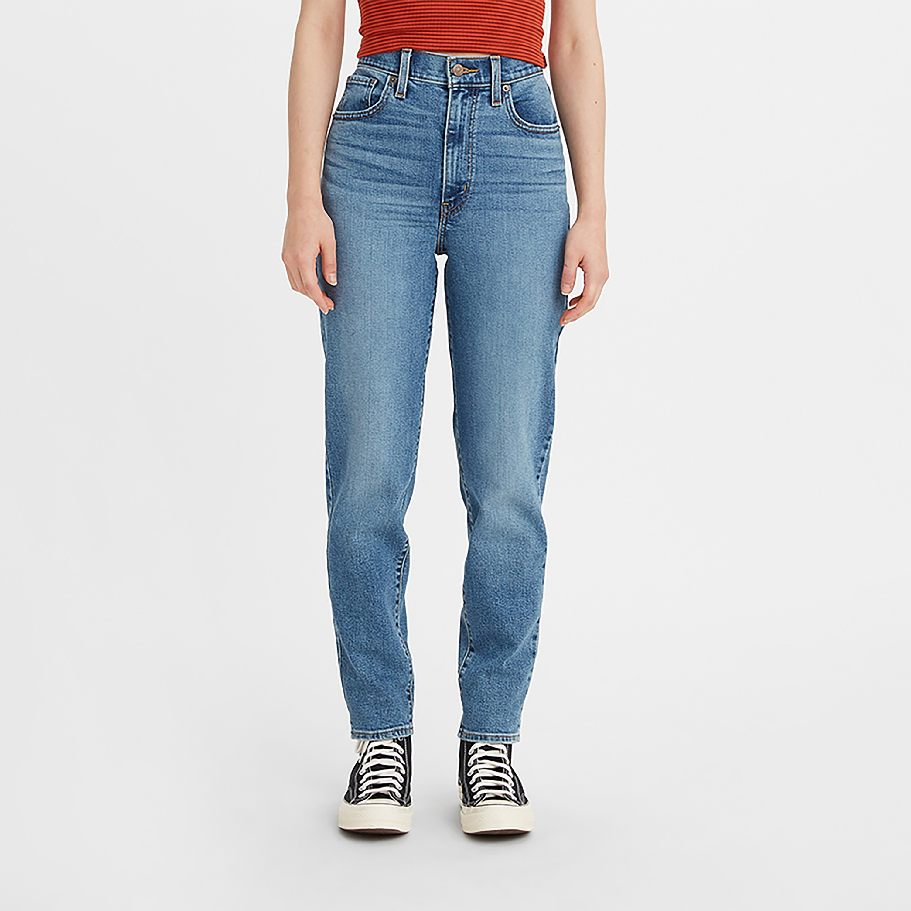 Levi's Straight Fit Blue Plain Women's Jeans-women-clothing-bottoms-jeans-image-1