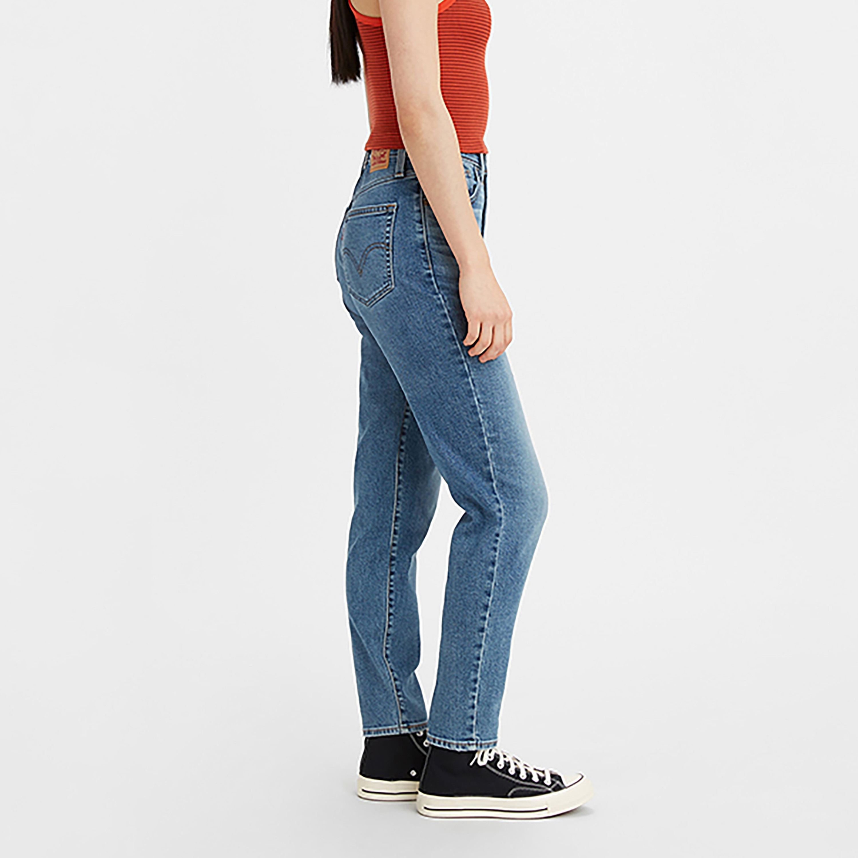 Levi's Straight Fit Blue Plain Women's Jeans-women-clothing-bottoms-jeans-image-4