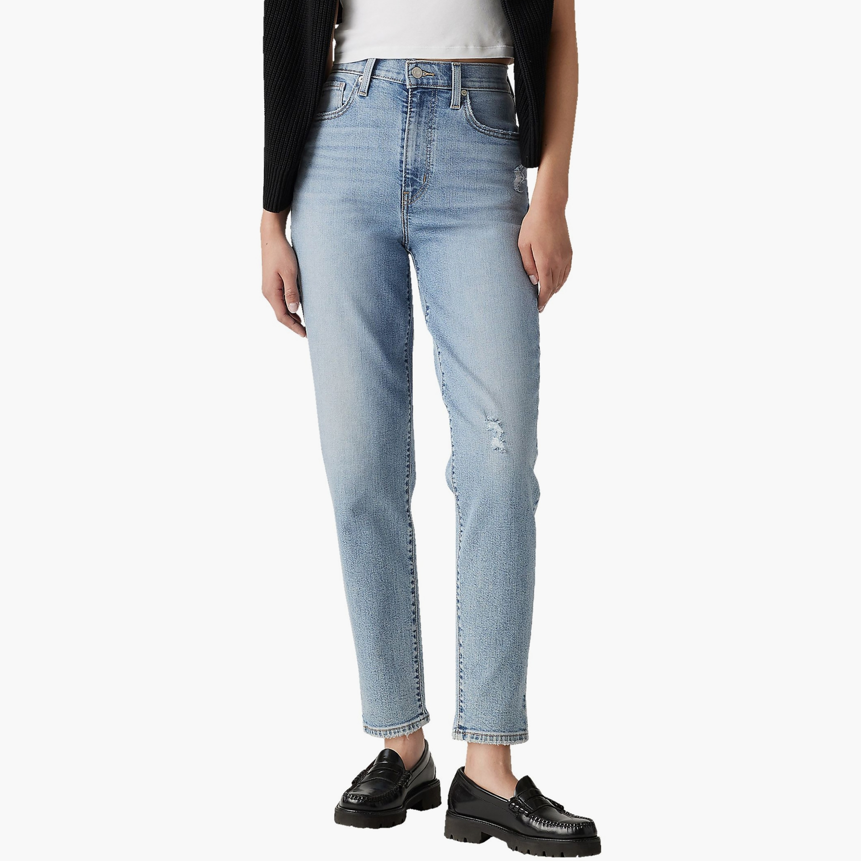بنطلون جينز نسائي أزرق بقصة مستقيمة وخمسة جيوب، مقاس 29 من ليفايس-women-clothing-bottoms-jeans-image-1