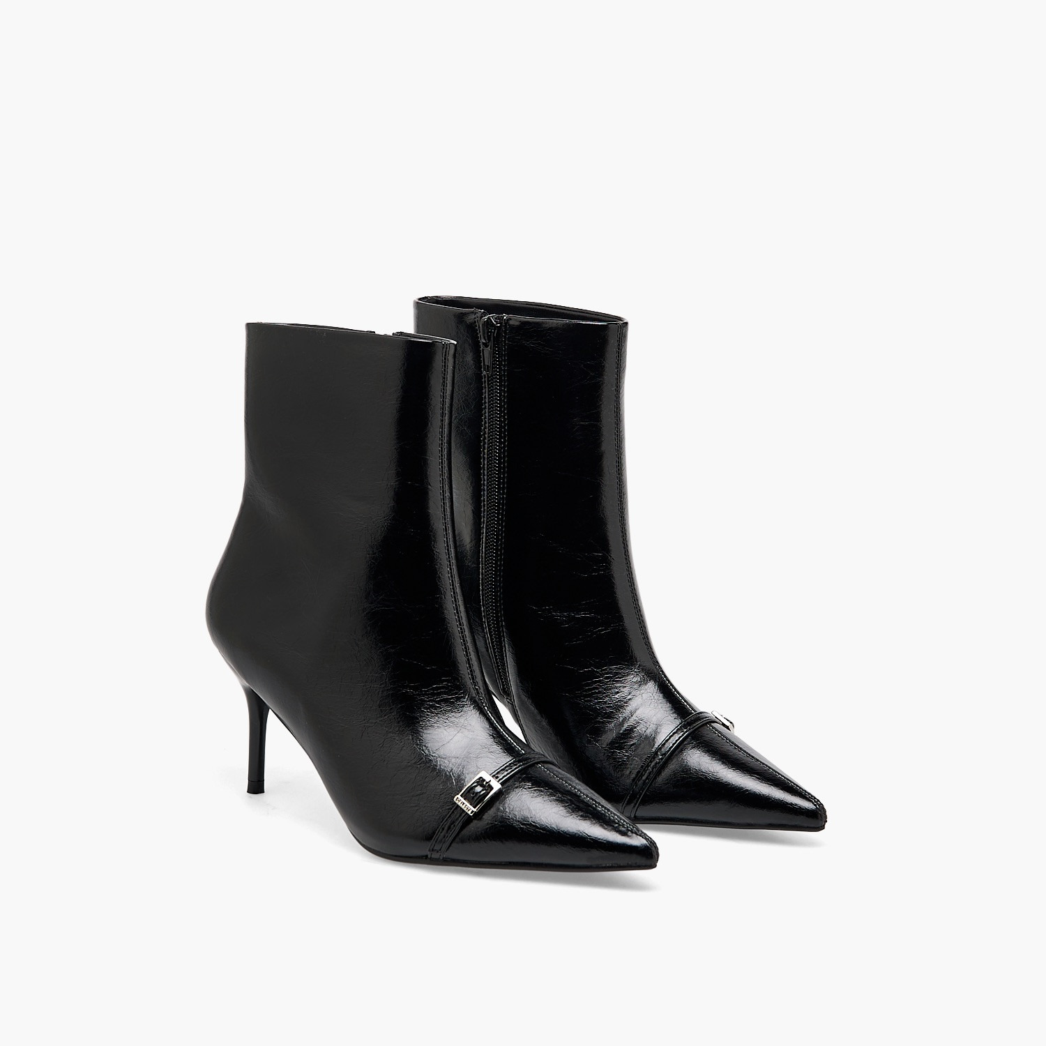 Celeste Women Buckle Accent Stiletto Heel Ankle Boots-women-shoes-boots-image-1