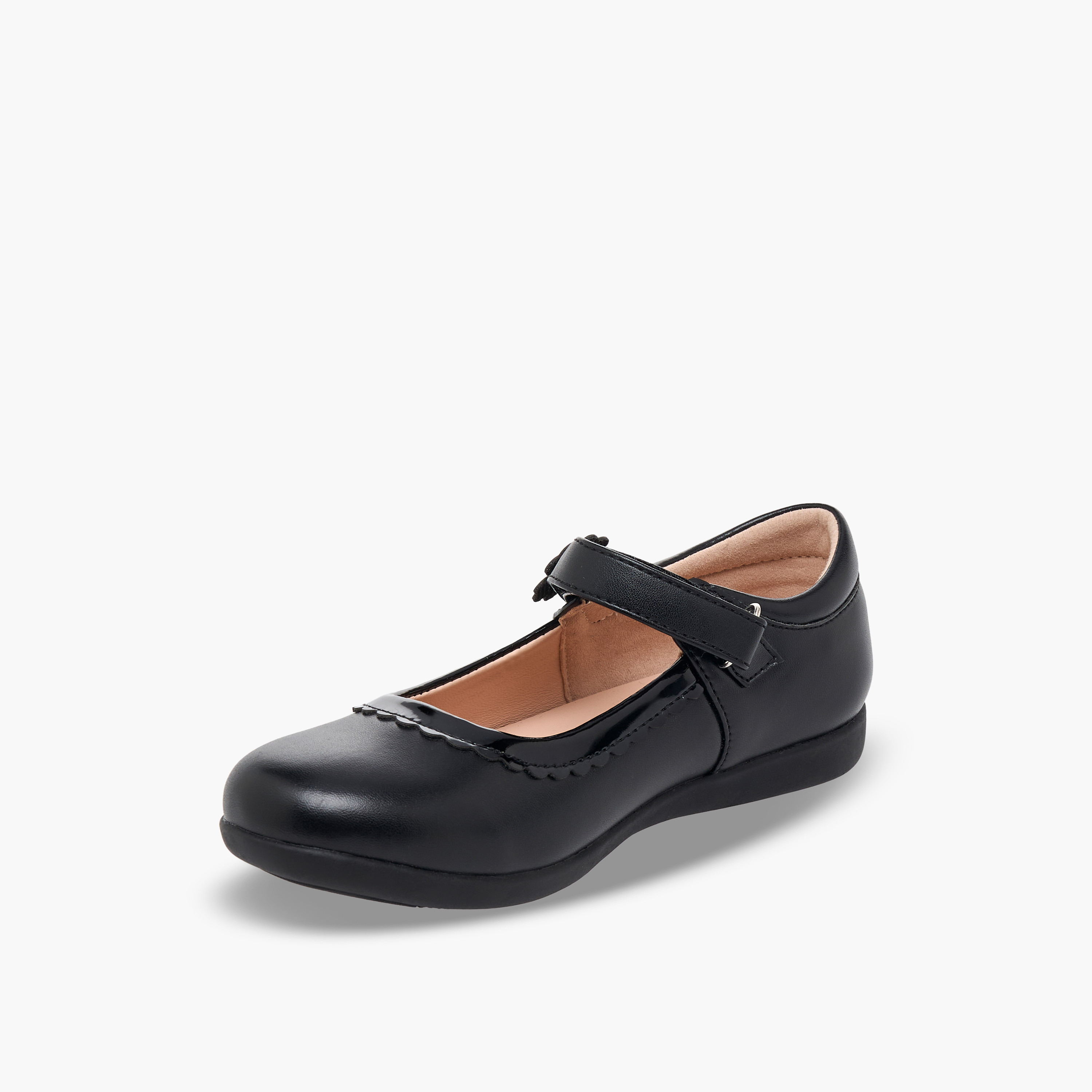 Flora Bella Girls Floral Accent Hook & Loop School Shoes-girls-shoes-maryjanes-image-4