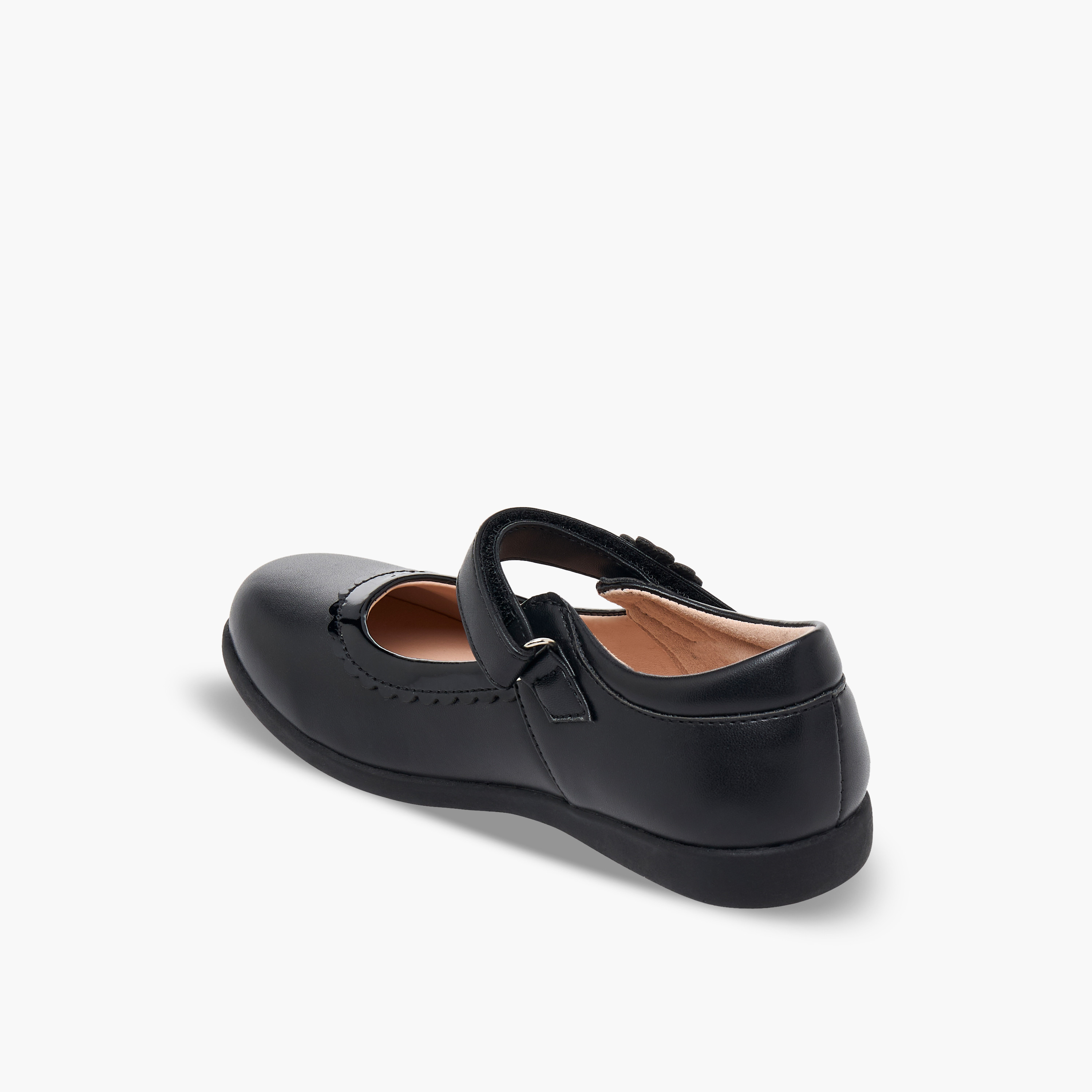 Flora Bella Girls Floral Accent Hook & Loop School Shoes-girls-shoes-maryjanes-image-5