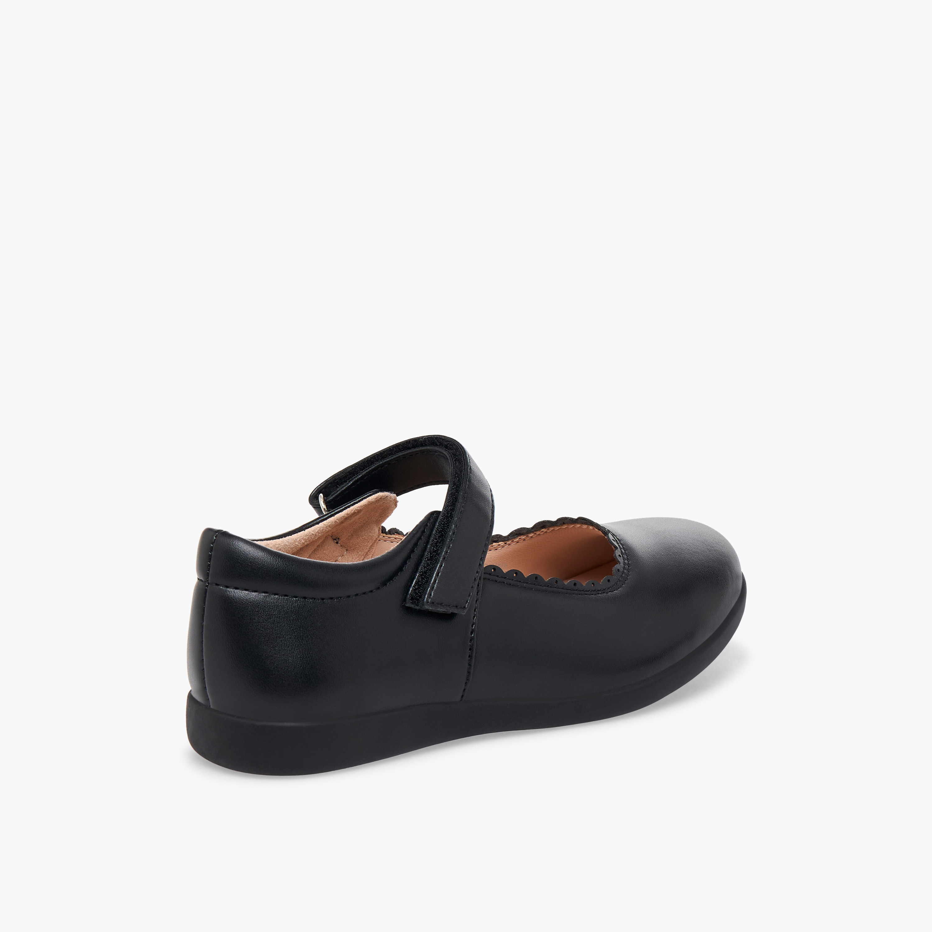 حذاء مدرسي بتفاصيل حواف متموجة وشريط إغلاق لاصق للبنات من فلورا بيلا-girls-shoes-maryjanes-image-6