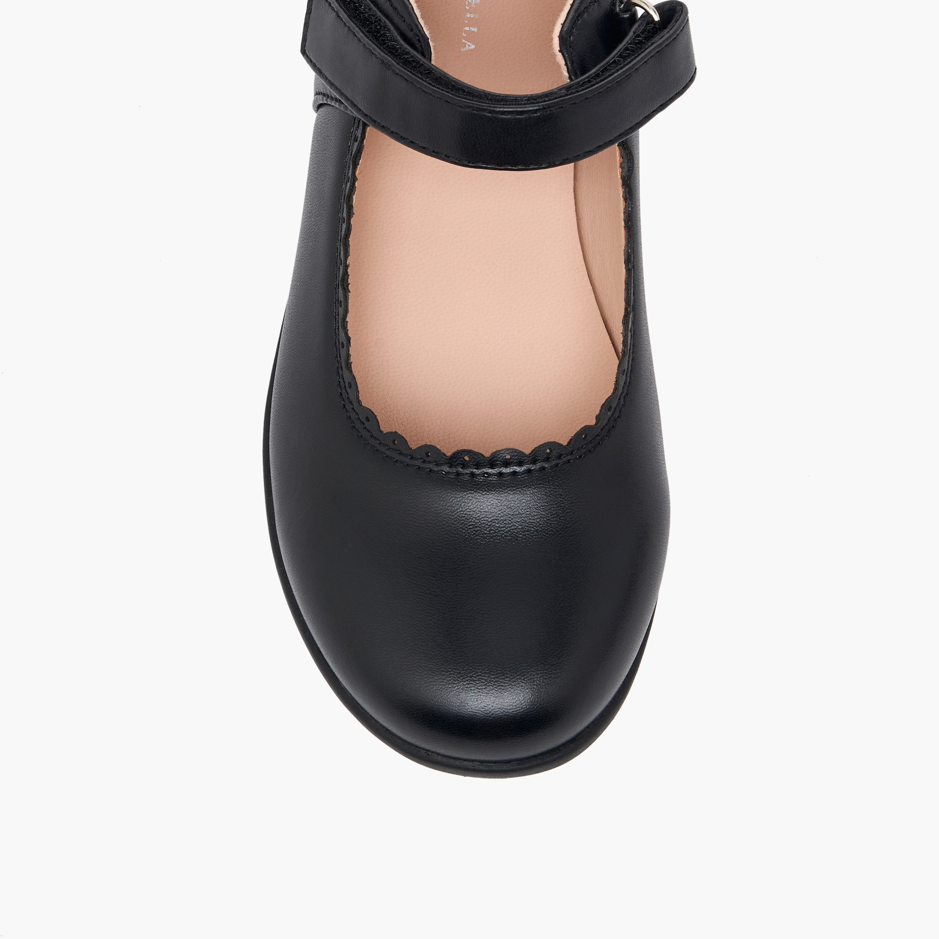 حذاء مدرسي بتفاصيل حواف متموجة وشريط إغلاق لاصق للبنات من فلورا بيلا-girls-shoes-maryjanes-image-7