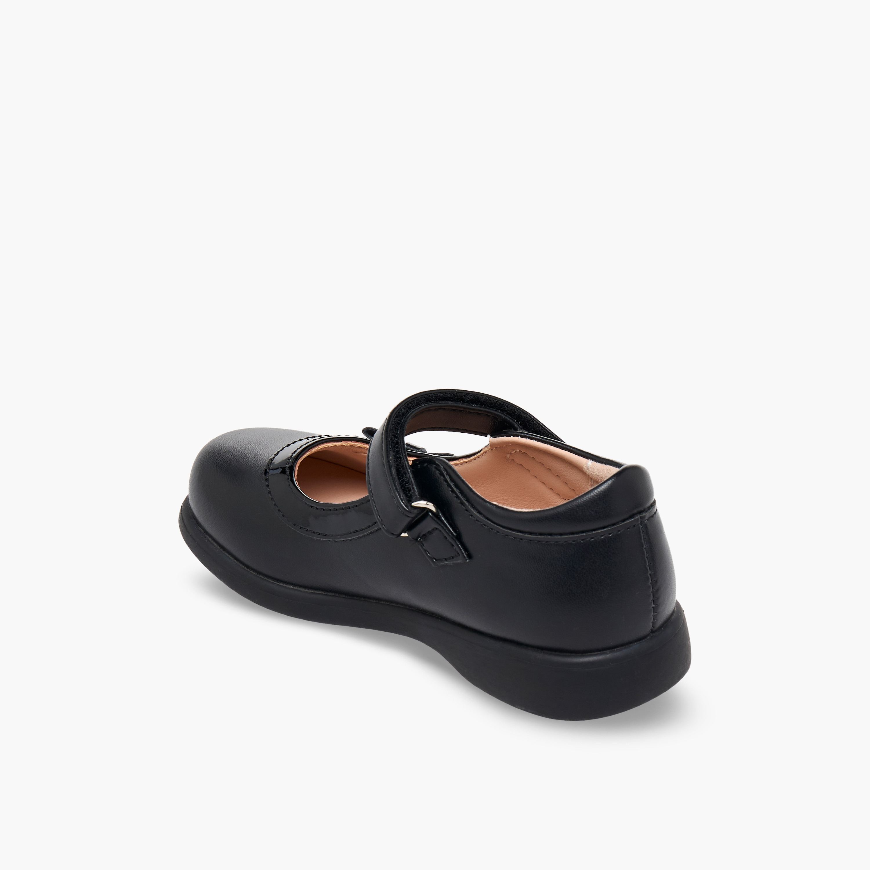 حذاء ماري جين مدرسي بشريط إغلاق لاصق بتفاصيل فيونكة للبنات من فلورا بيلا-girls-shoes-maryjanes-image-5