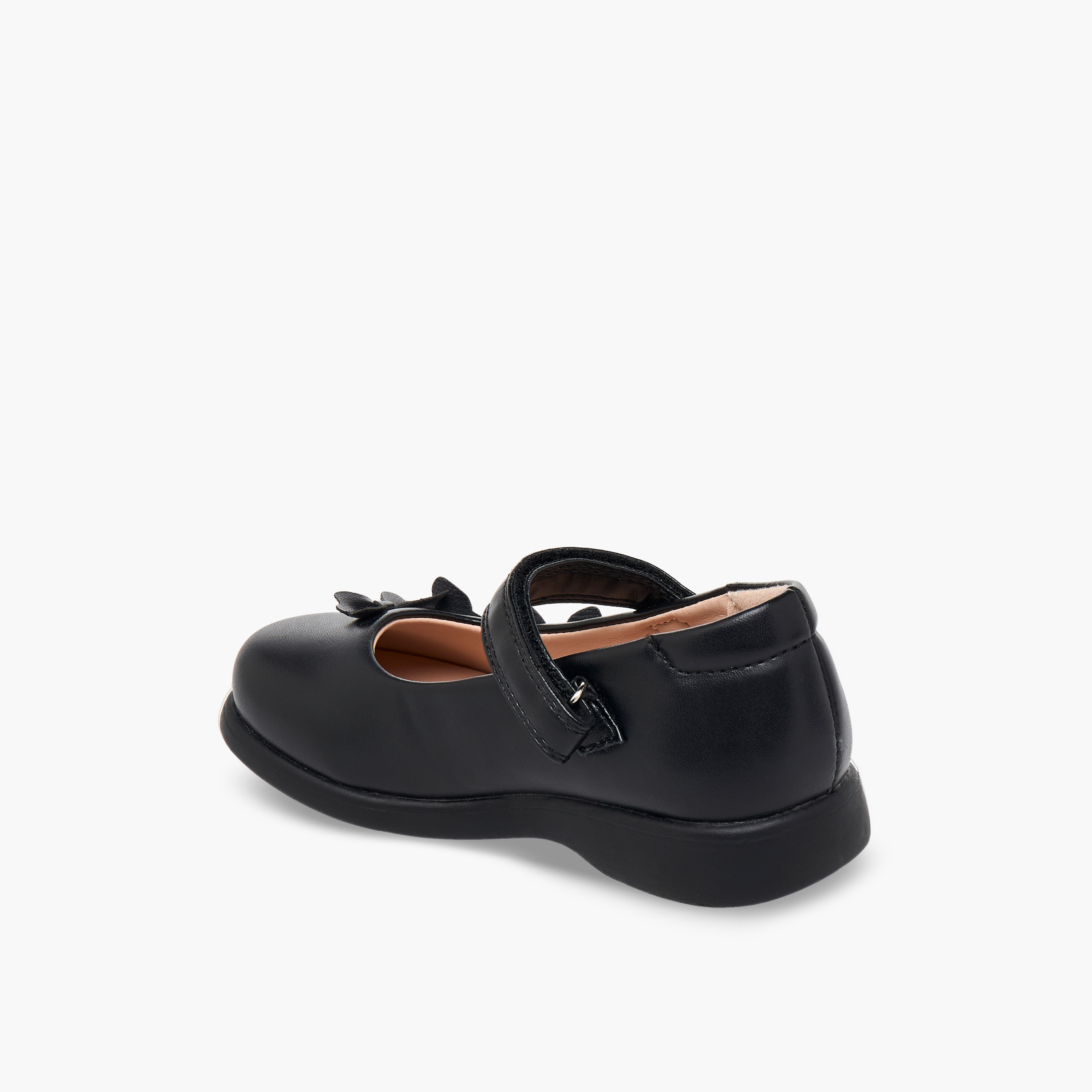 حذاء مدرسي بشريط إغلاق لاصق وتفاصيل فراشات للبنات من فلورا بيلا-girls-shoes-maryjanes-image-5