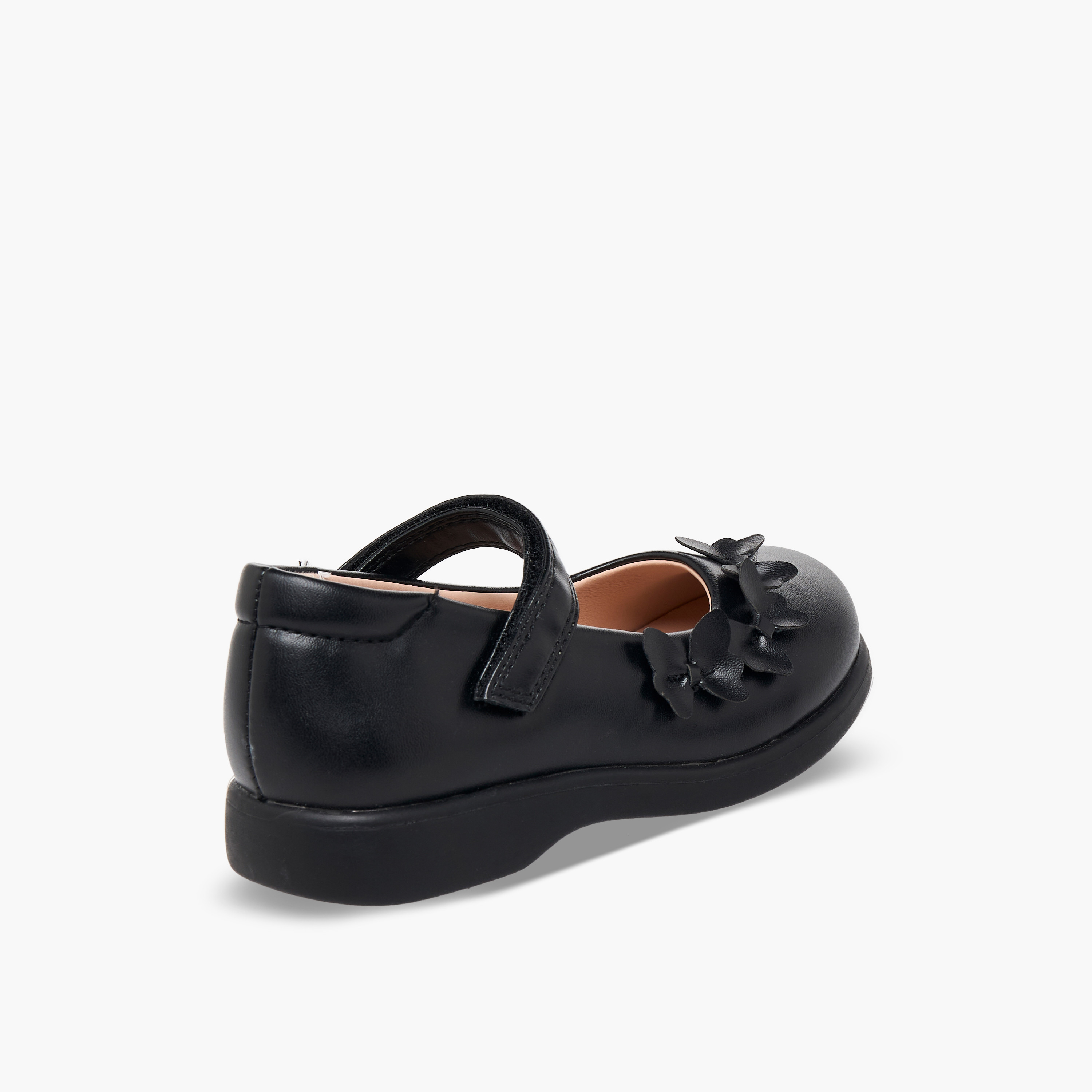 حذاء مدرسي بشريط إغلاق لاصق وتفاصيل فراشات للبنات من فلورا بيلا-girls-shoes-maryjanes-image-6