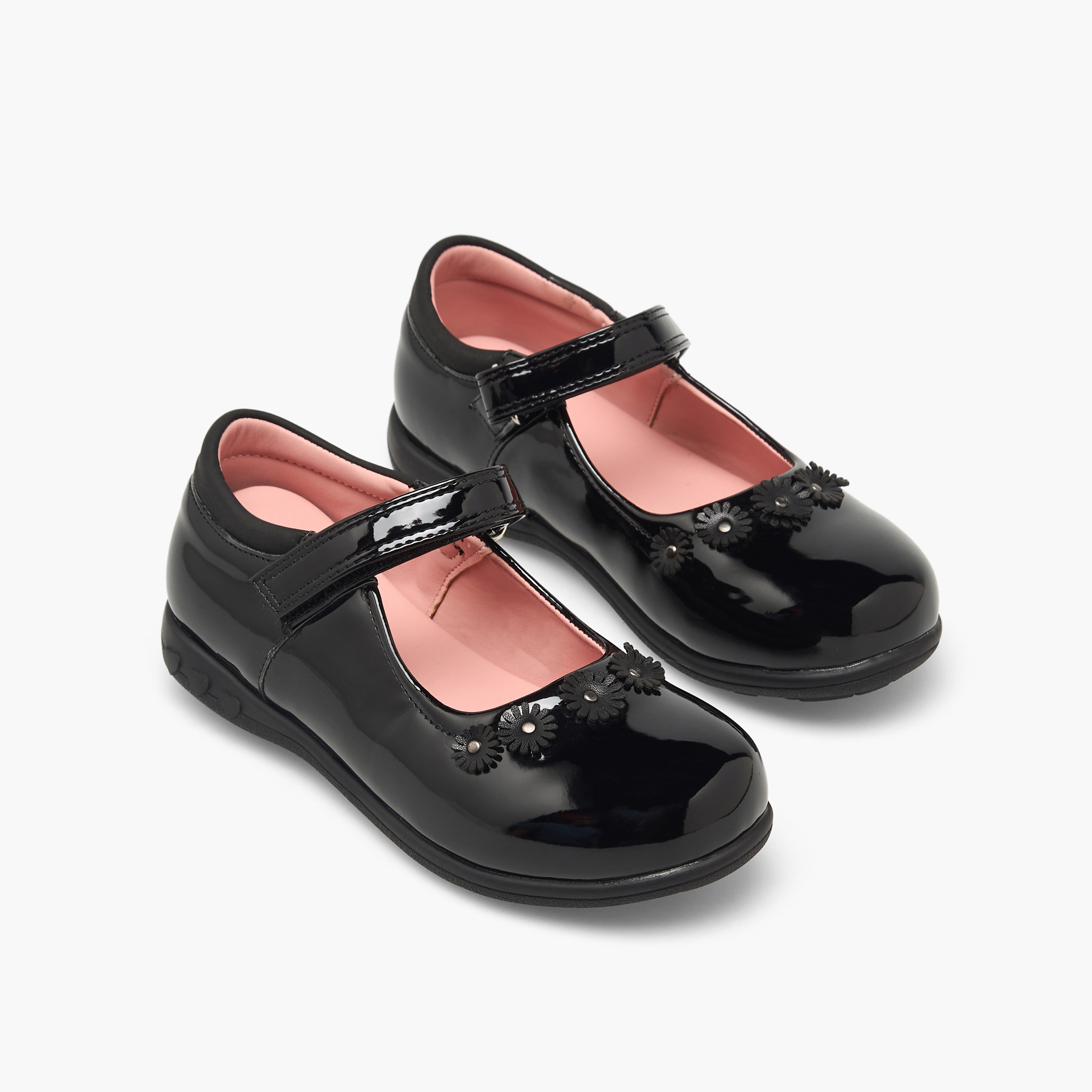 Juniors Girls Floral Accent School Shoes-girls-shoes-maryjanes-image-1