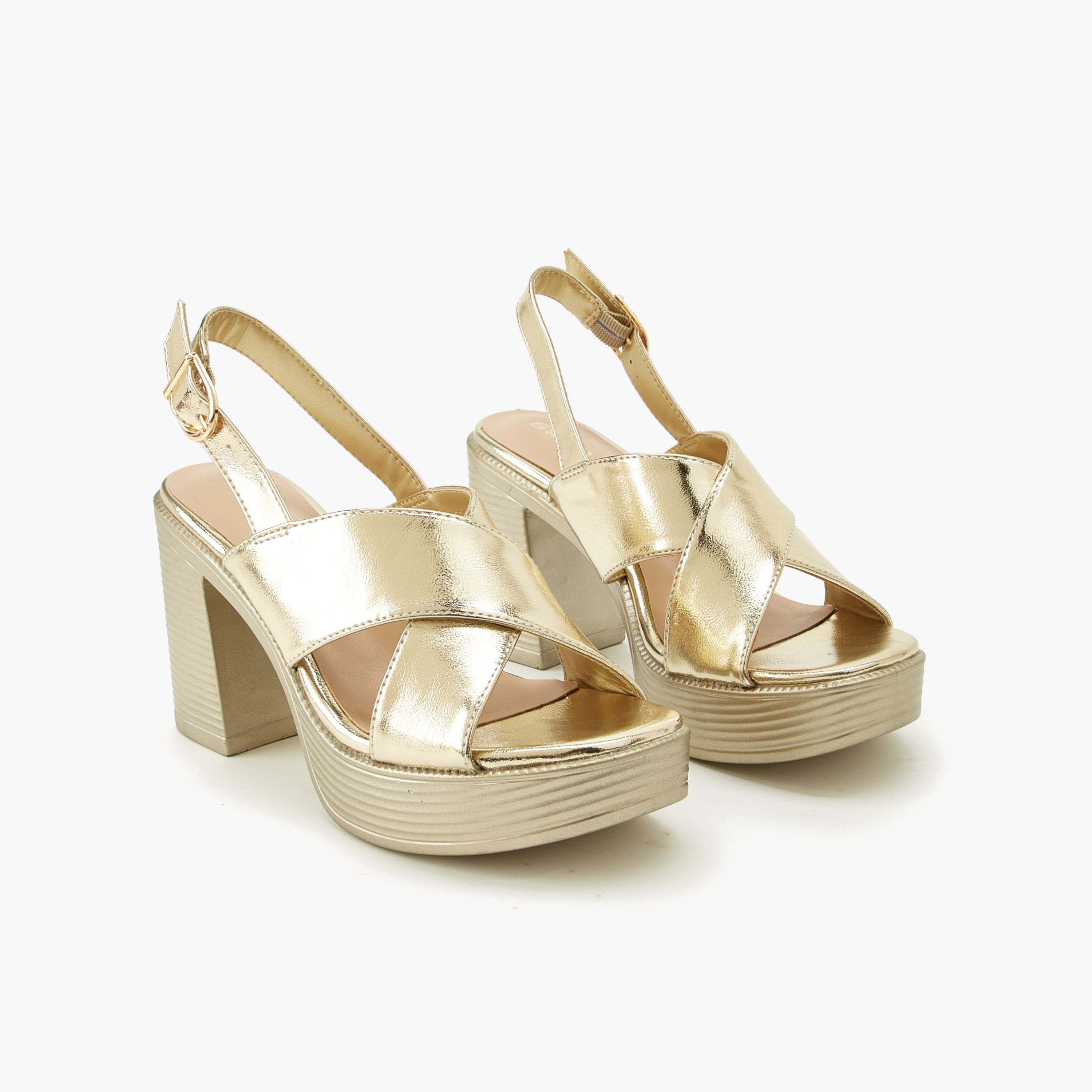 Surestep Women Cross Strap Block Heel Sandals-women-shoes-sandals-heeled-image-1