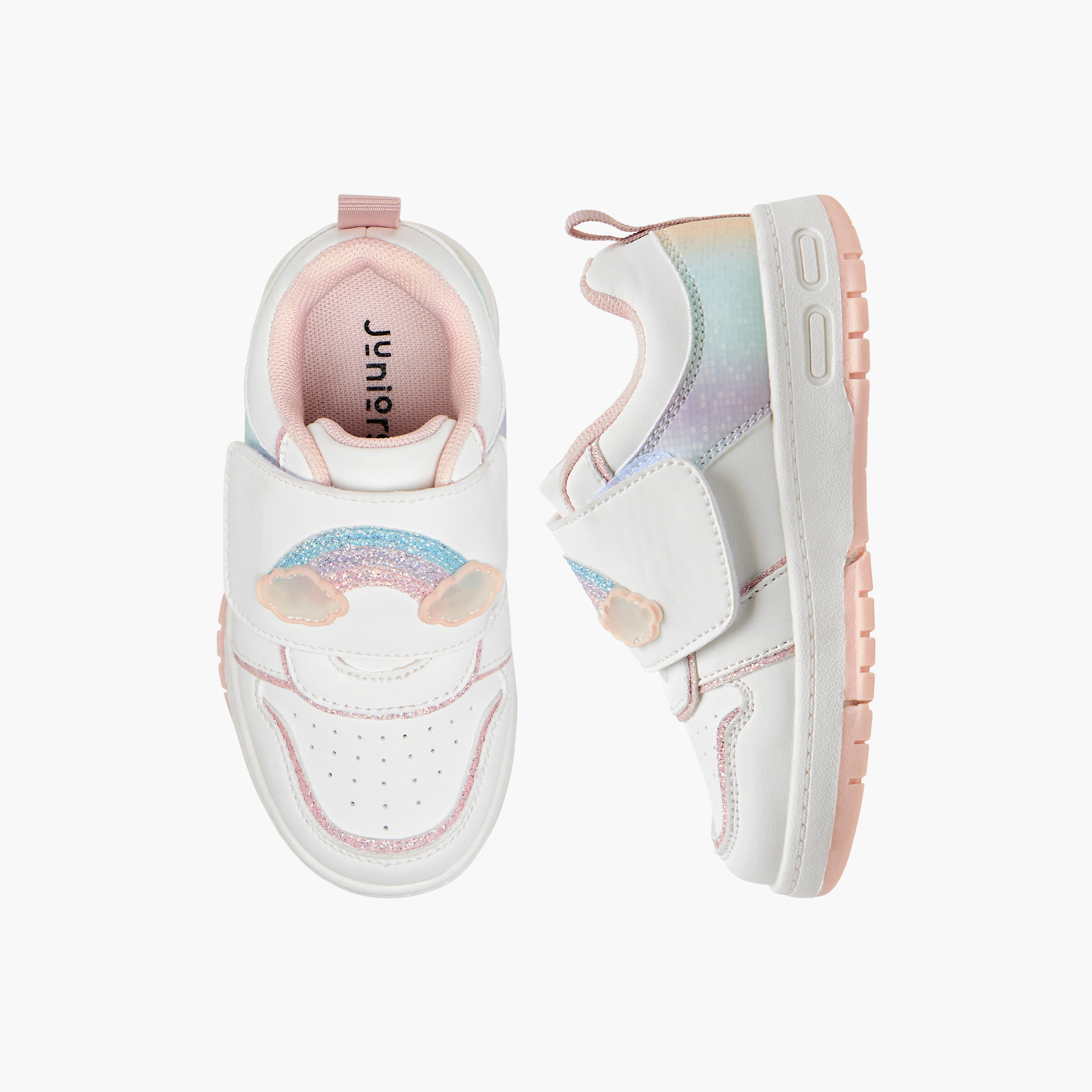 Juniors Girls Rainbow Embellished Hook & Loop Sneakers-girls-shoes-sneakers-image-1
