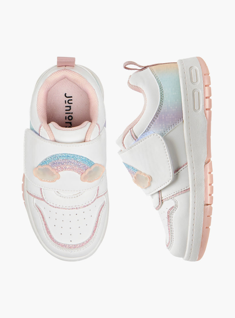 Juniors Girls Rainbow Embellished Hook & Loop Sneakers-girls-shoes-sneakers-image-1